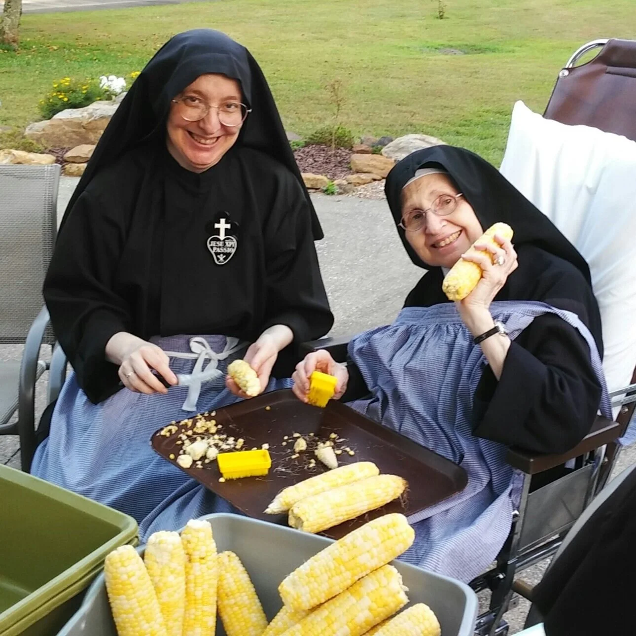 Sr. Daniela with Sr. Mary Elizabeth at our monastery in Whitesville