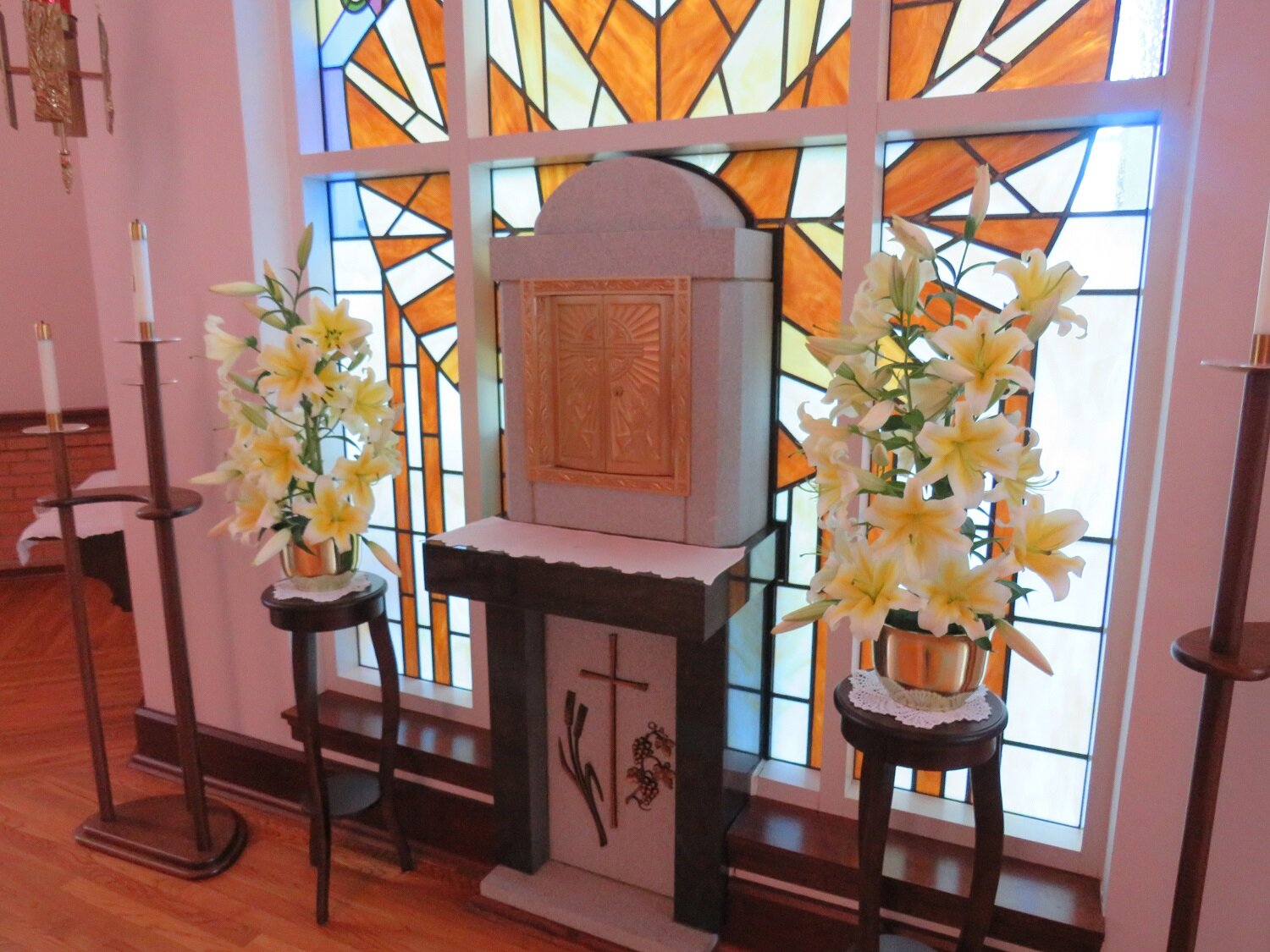  These giant, fragrant yellow lilies appeared in the sanctuary for the feast of Sts. Peter and Paul … 