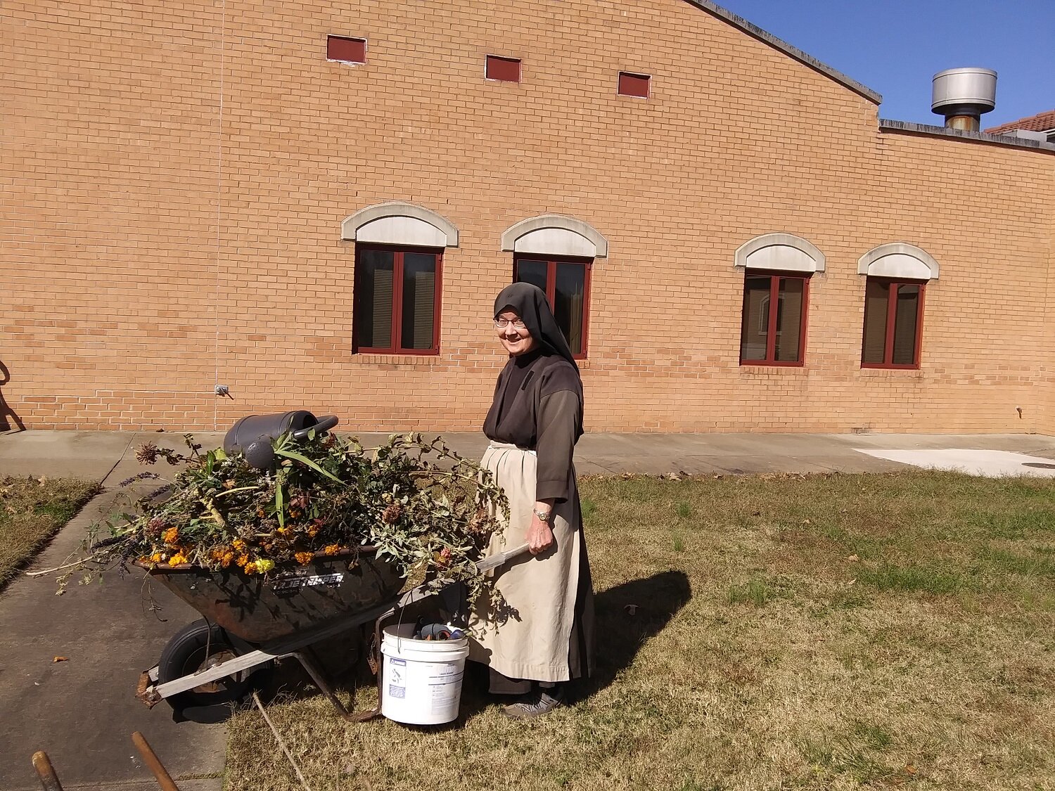  Sister Mary Veronica really had a busy afternoon “winterizing” gardens! 