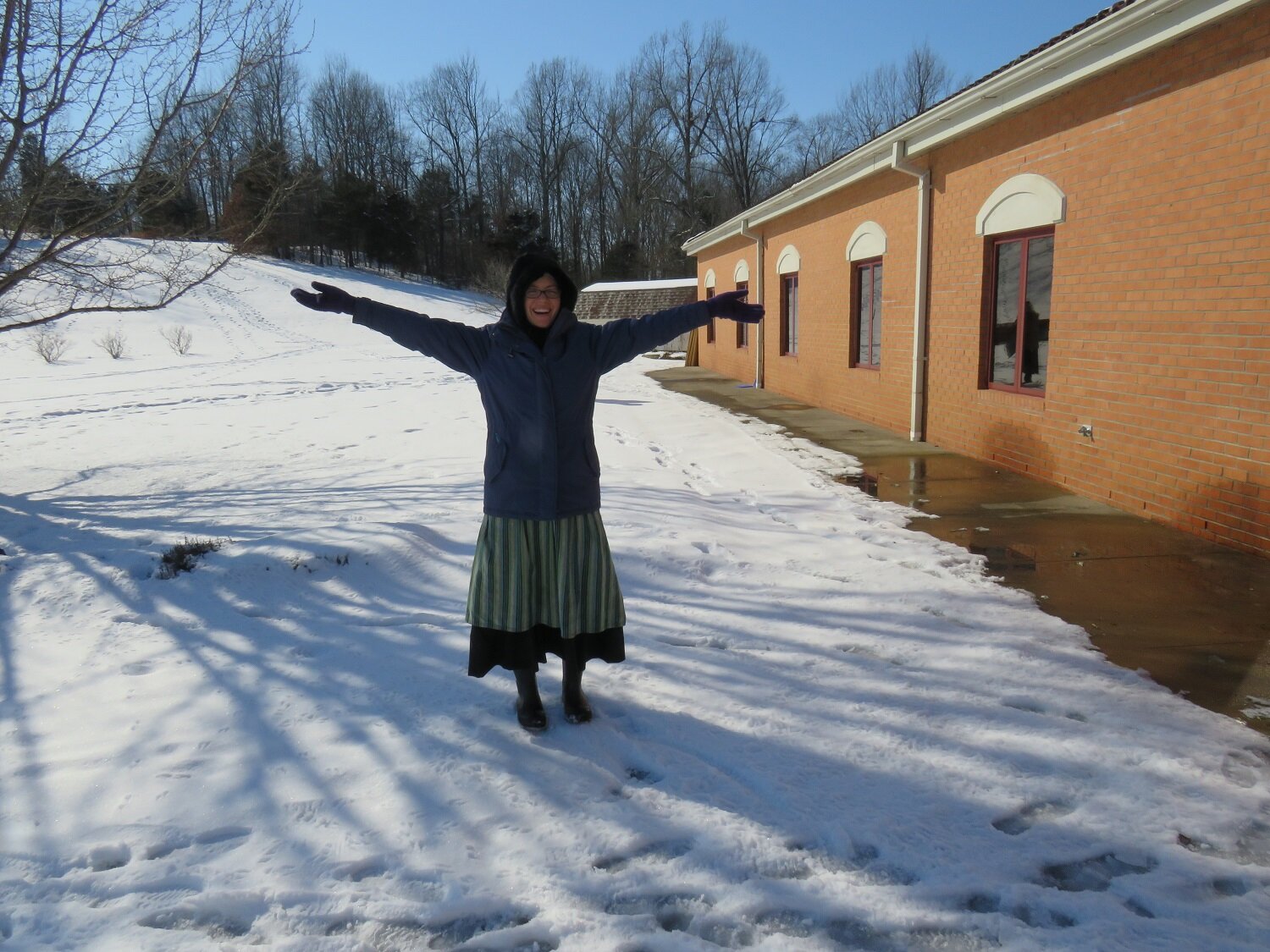  Sr. Maria Faustina is excited for a snow day! 
