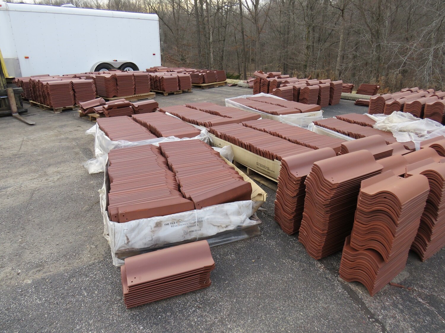  March 5 - Ludowici Spanish 18” clay tiles: blended, stacked, and ready to go! 