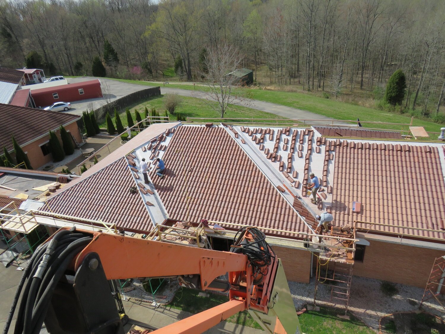  March 30 - progress from the lift view: the valleys on the retreat house are slowly getting filled in! 