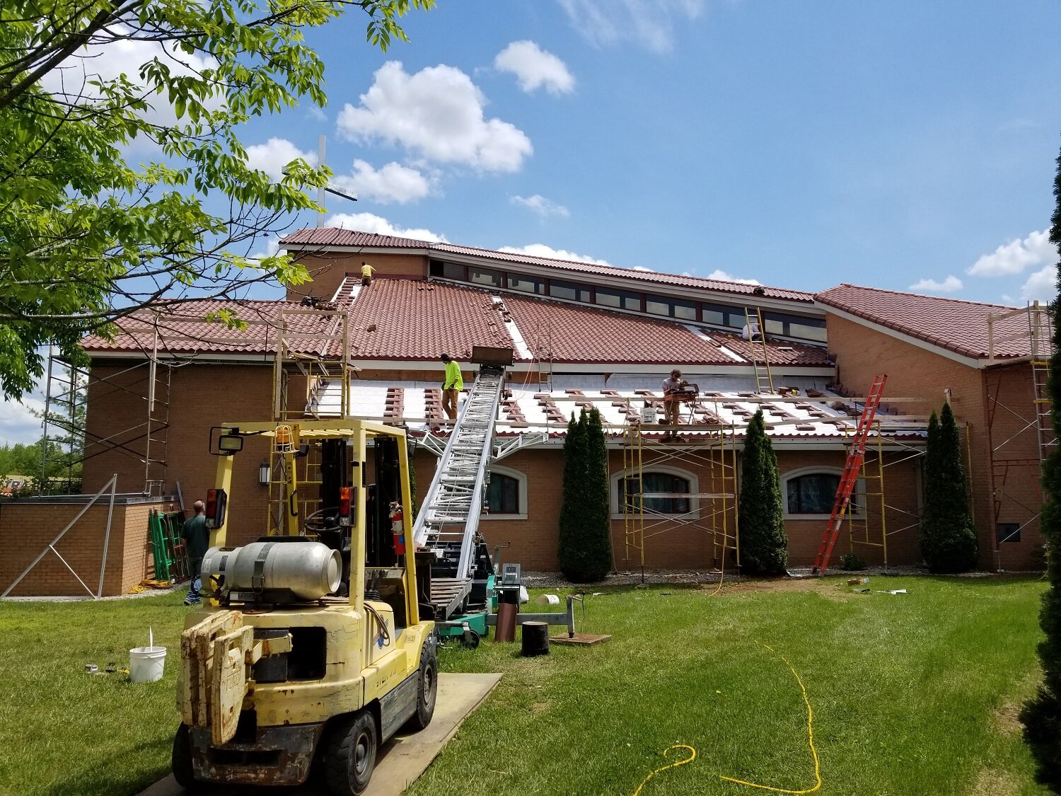  May 6 - working on chapel roof section #6 