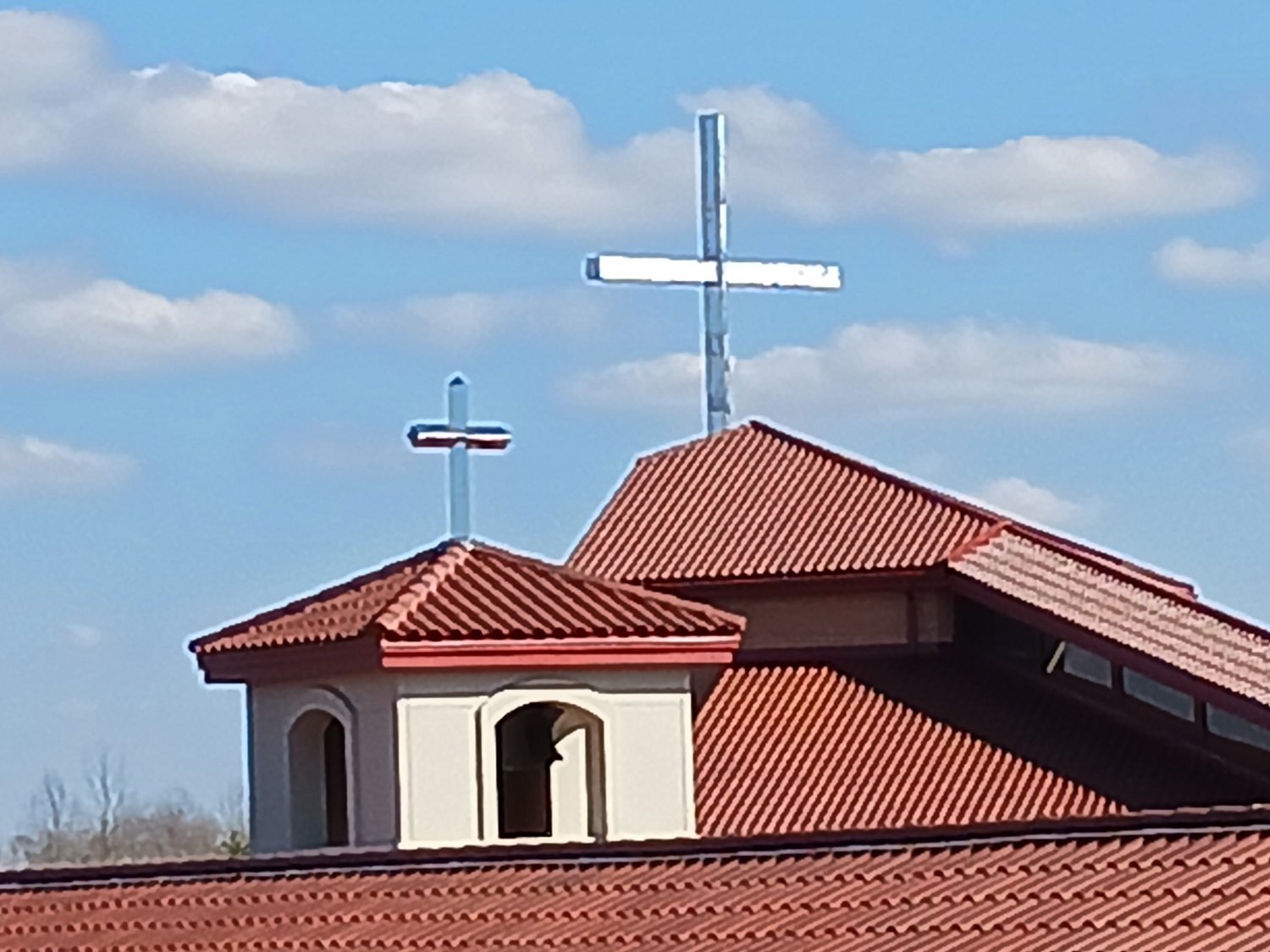 March 10 - The new small cross is a scale model of the large chapel cross