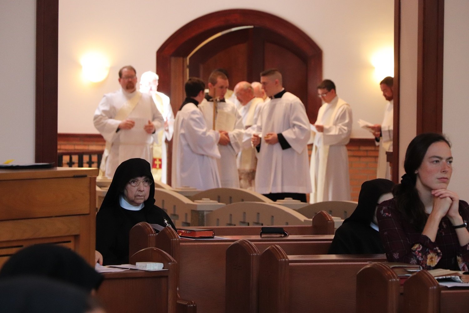  Clergy and servers preparing for the entrance procession 