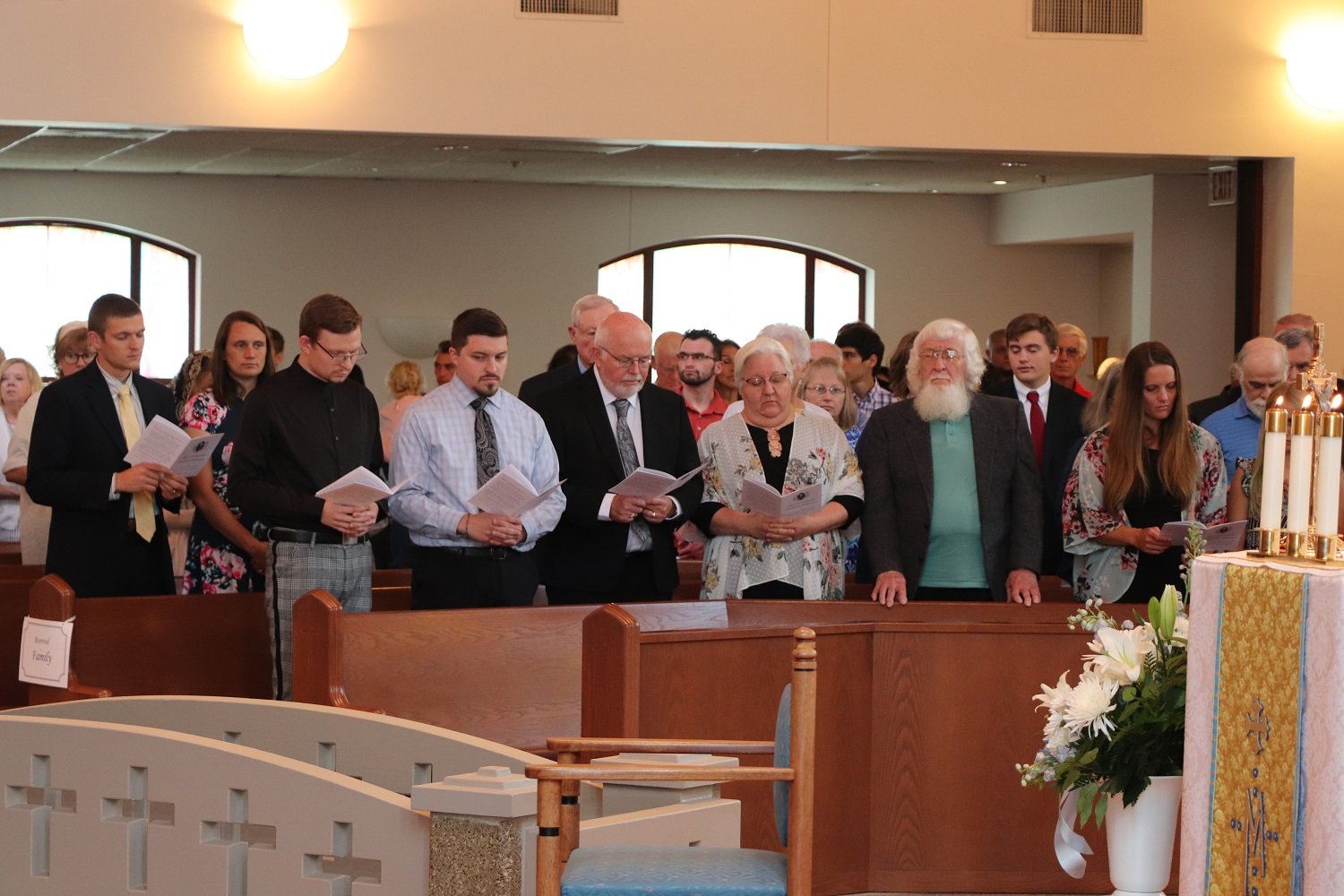  Some of Sr. Frances Marie’s family (front row). L-R: Jude and Abe (brothers), Dcn Matt and Mary (parents), Phillip (grandfather), and Andrea (aunt)  Not visible in this photo: Beatrix and Josephine (cousins) and Katie (sister-in-law) 
