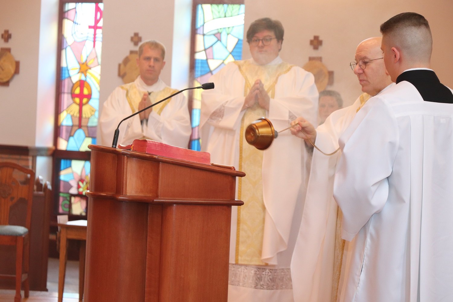  Fr. Lou Caporiccio, CPM (our monastery chaplain) proclaimed the Gospel 
