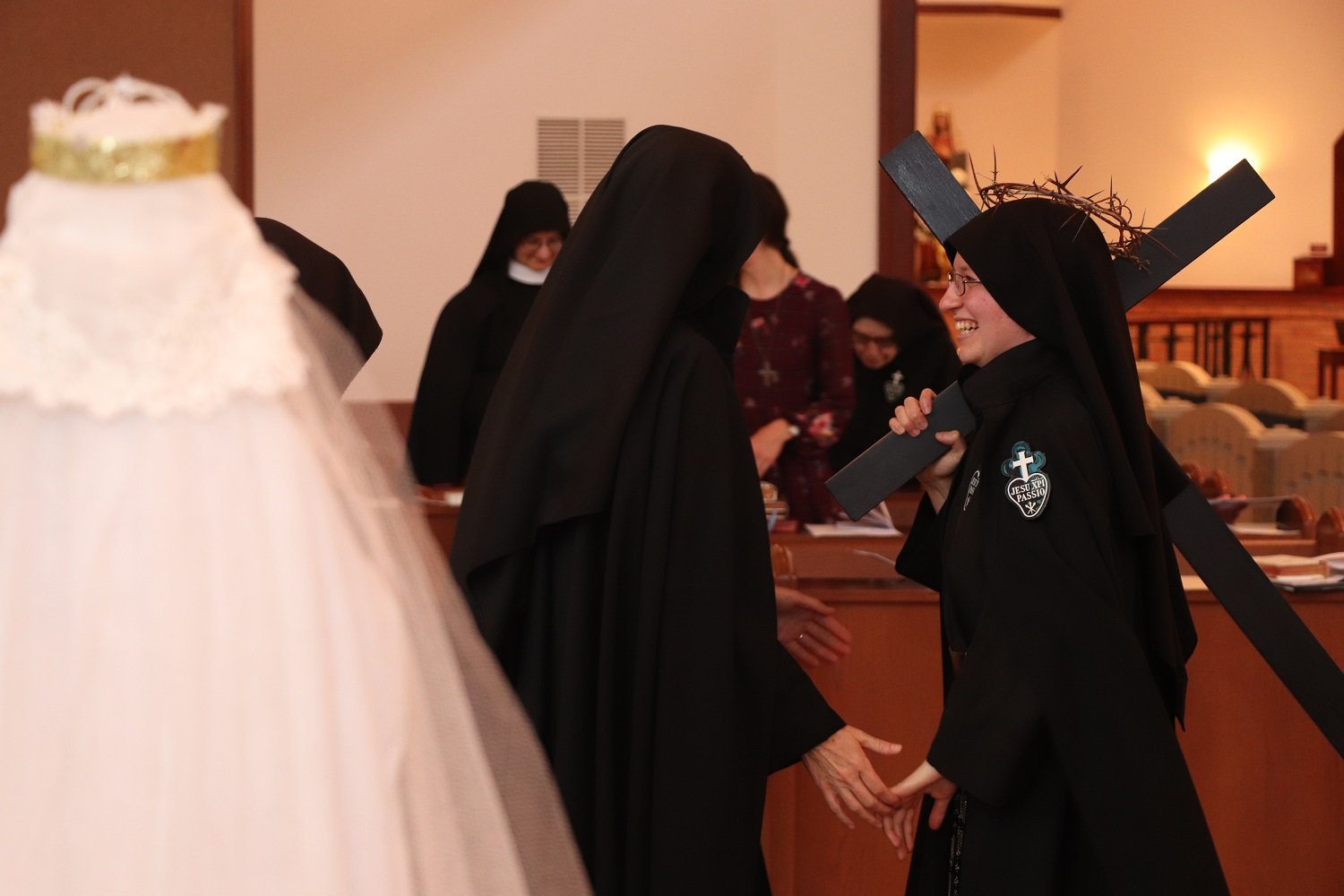 Exchanging the Sign of Peace with Mother John Mary 
