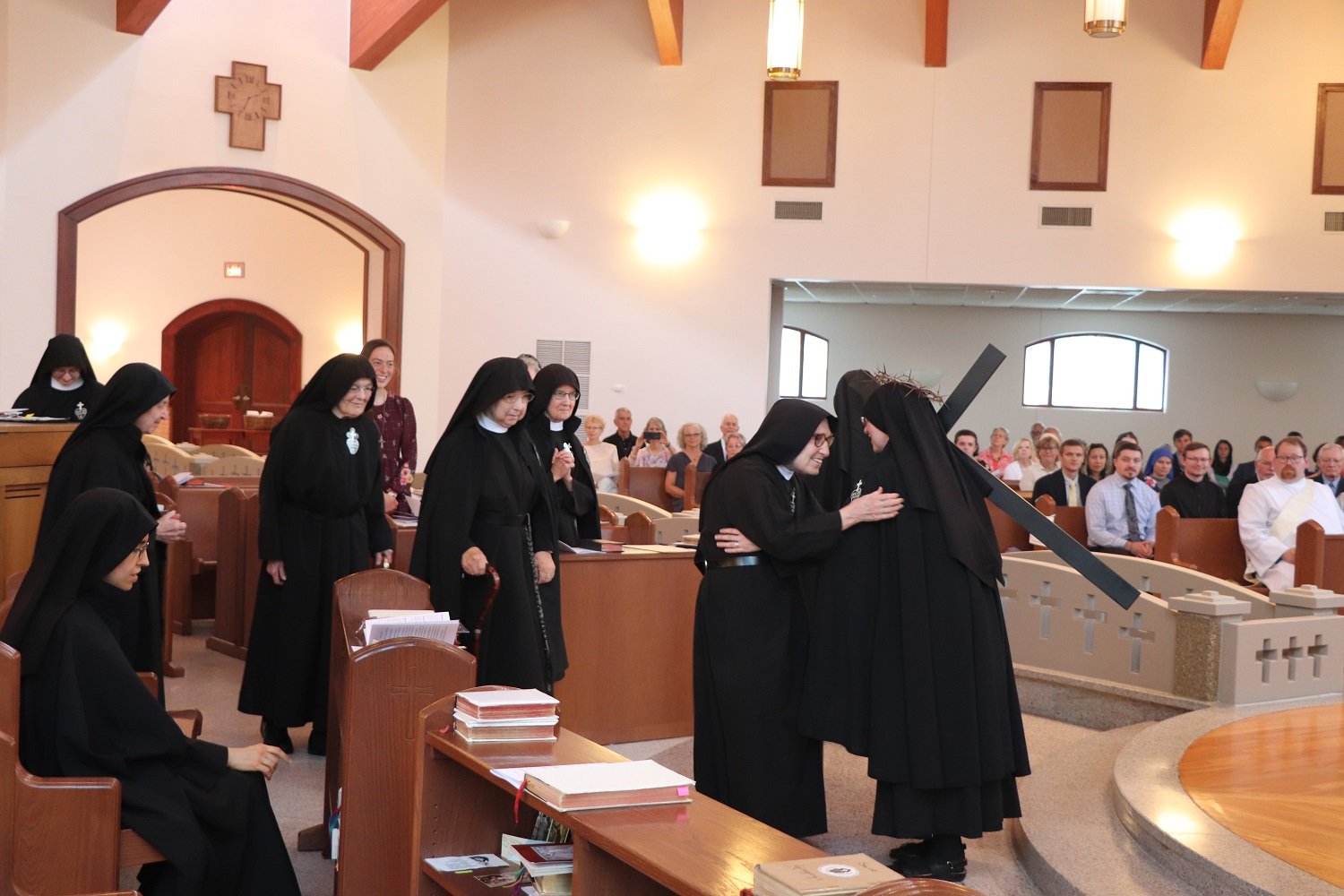  Exchanging the Sign of Peace with her Sisters in religion (the nun right in front of Aspirant Holly is Mother Marie Michelle of the Passionist Nuns in Erlanger, KY, who came down to celebrate with us!) 