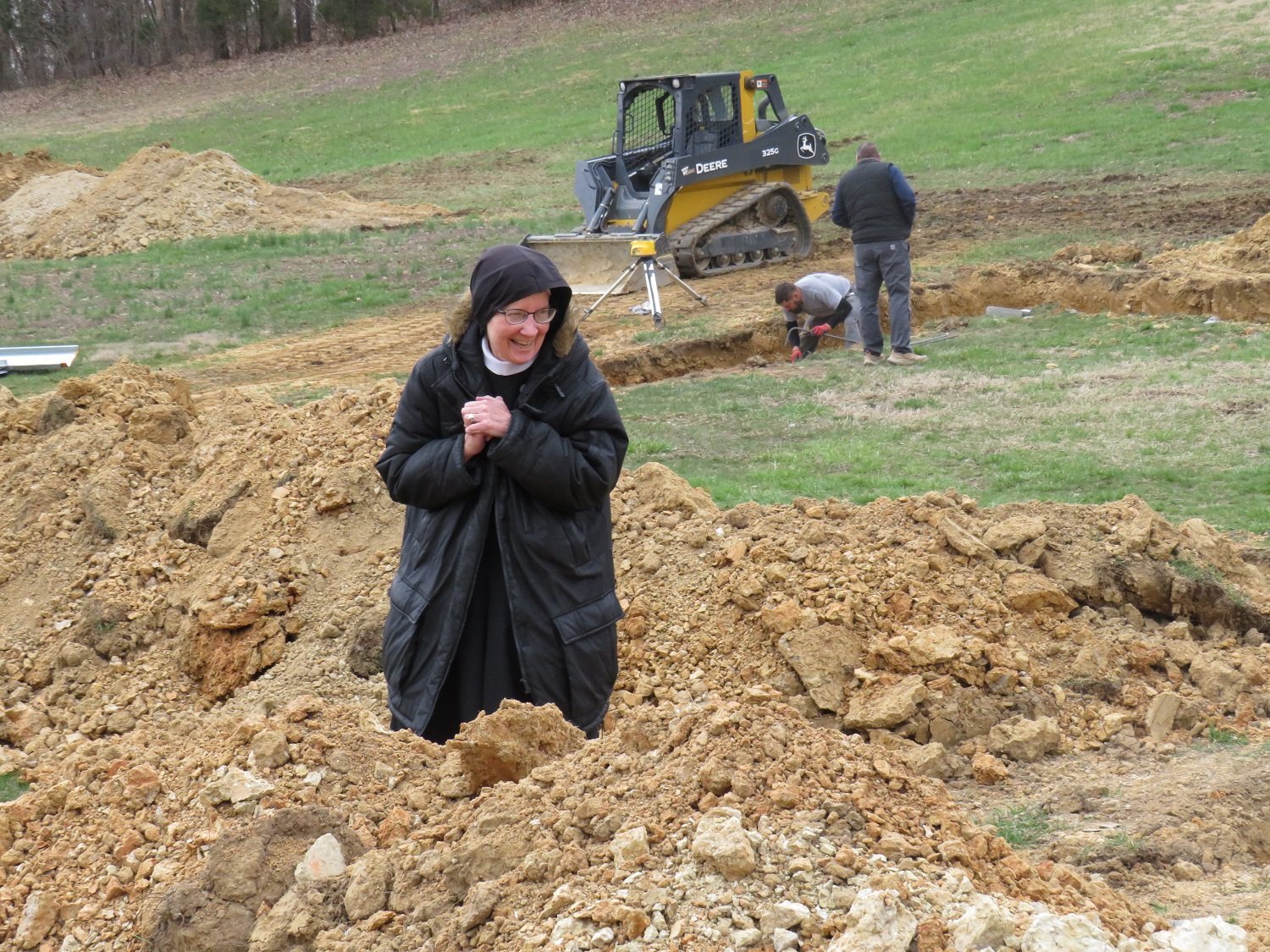  Sr. Mary Veronica is delighted at all the rocks she can choose from for her garden border … 
