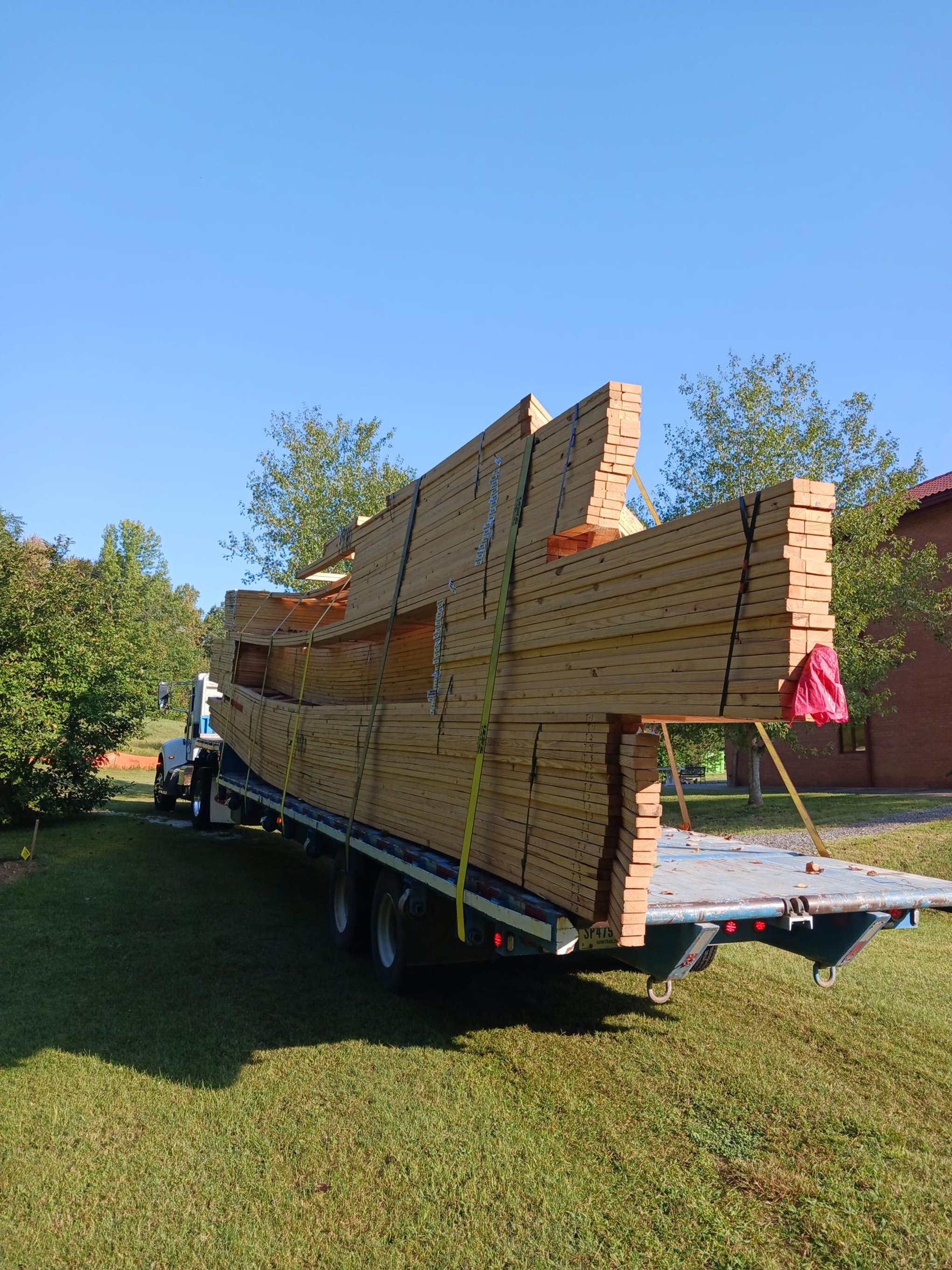  A load of roof trusses arriving! 