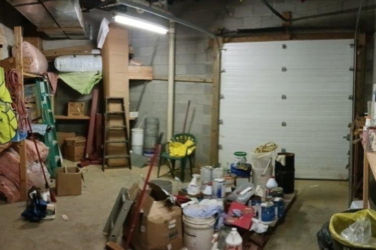  Interior of the old garage before renovation 