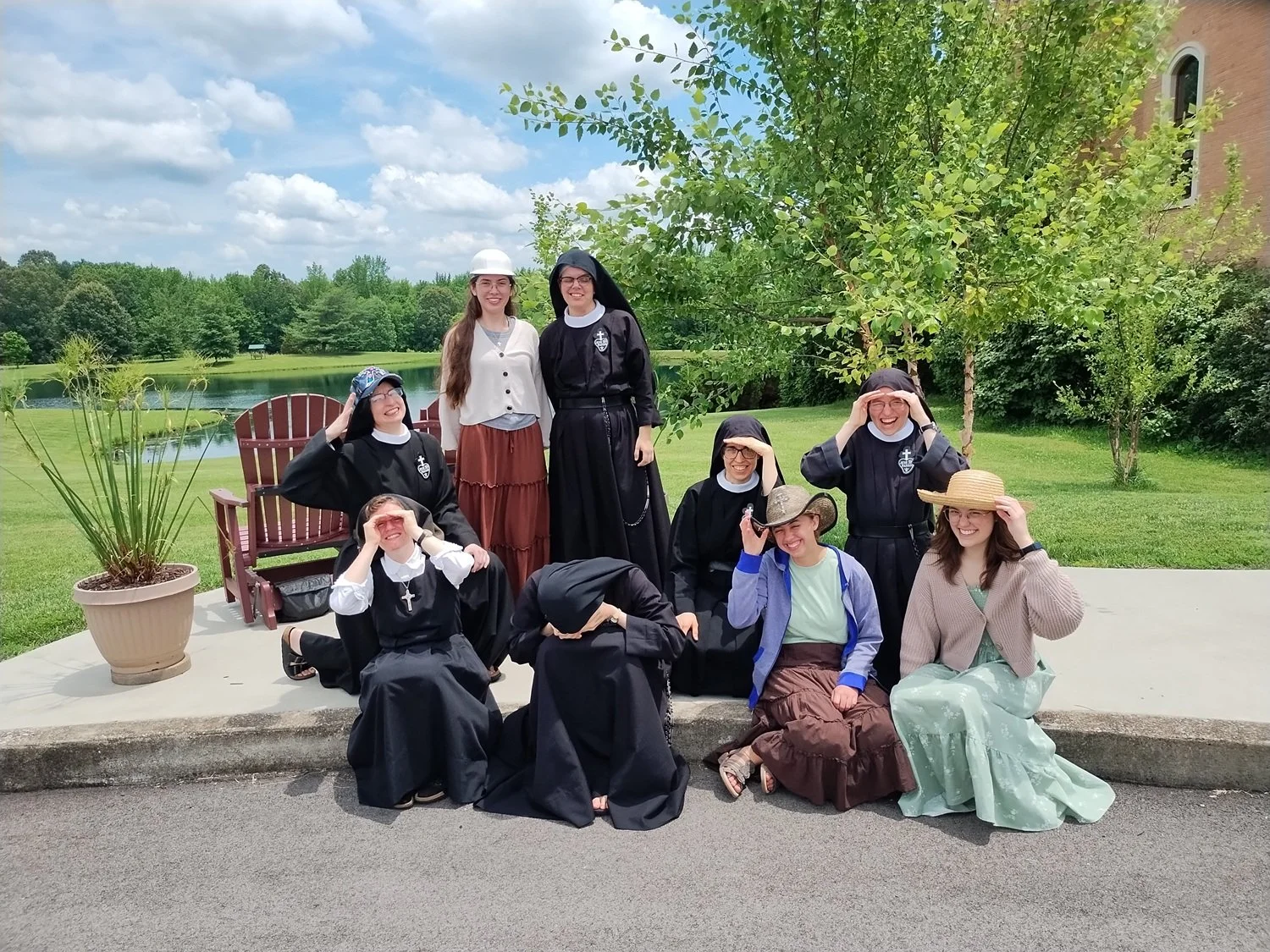  … so for our customary vocation retreat “silly photo,” we decided to play it up a bit! 