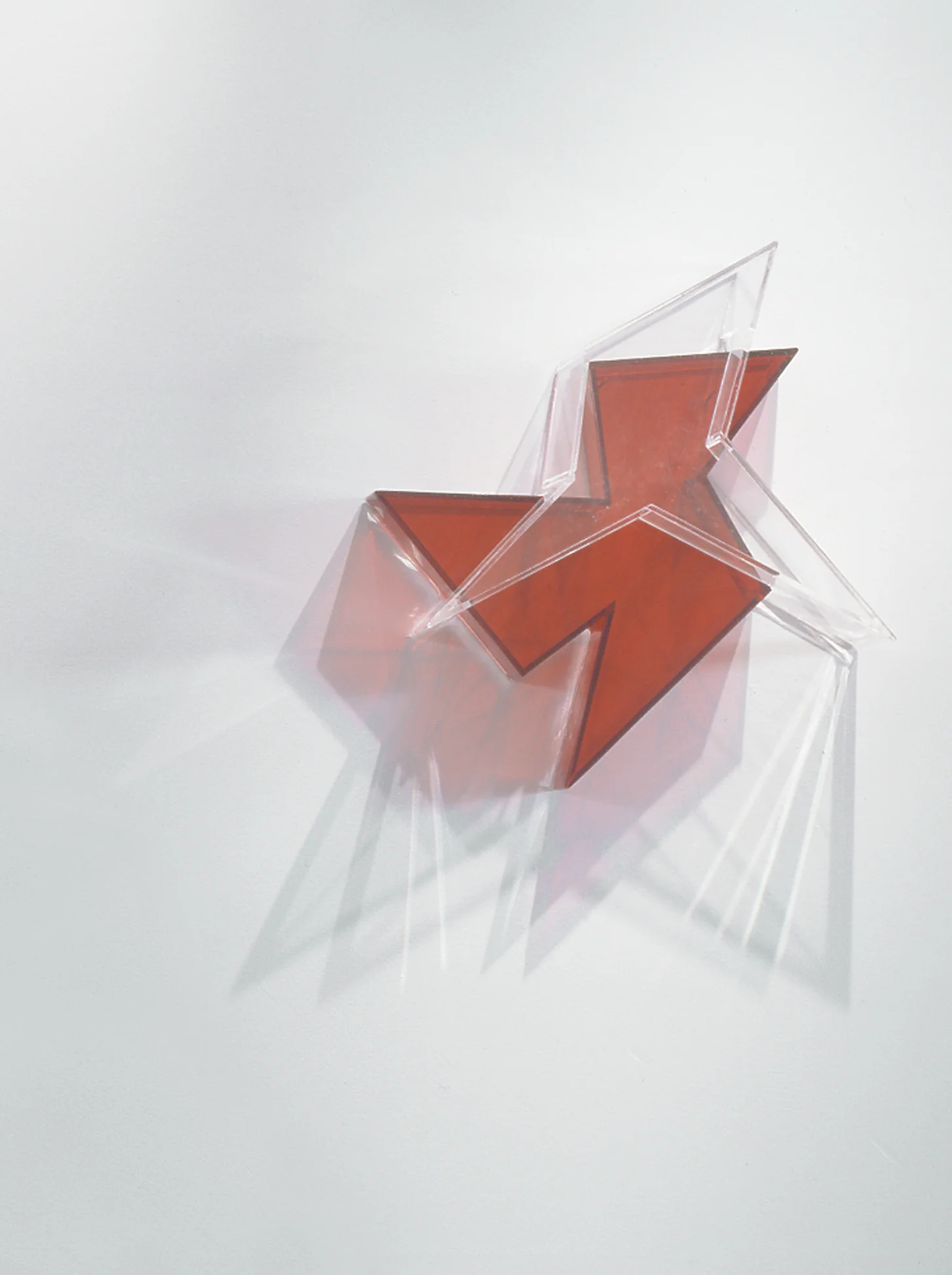 Settled Edge (red) 2004 Plexiglas 4.5Hx18Wx19D inches / 11x46x48 cm