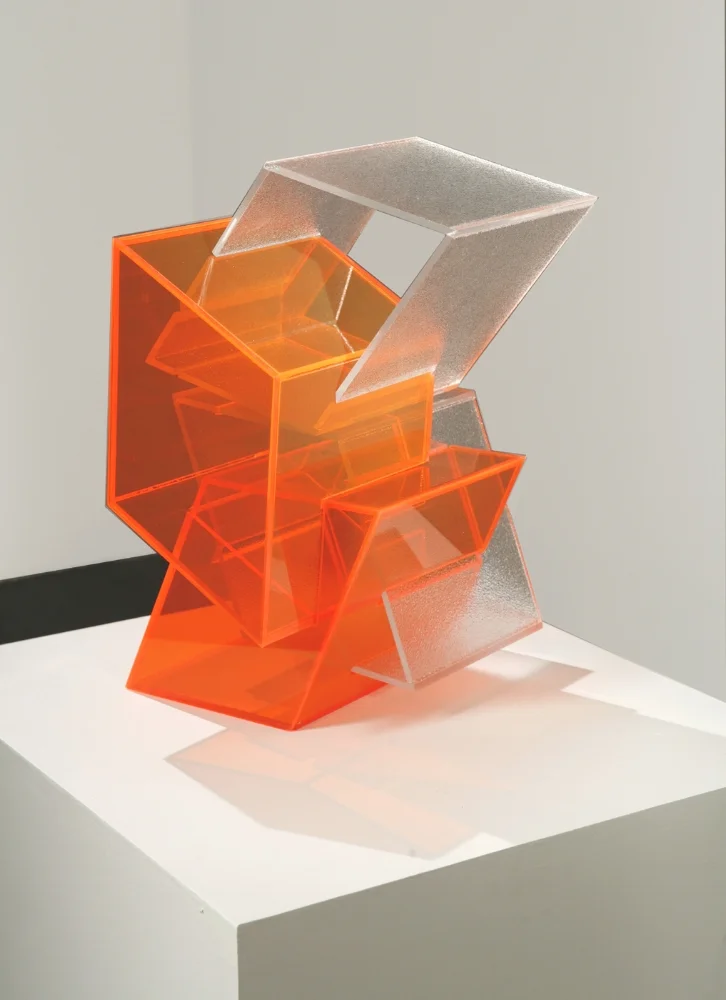 Mingled Stutter (orange) 2007 Plexiglas 17.5Hx12Wx13D inches / 44x31x33 cm