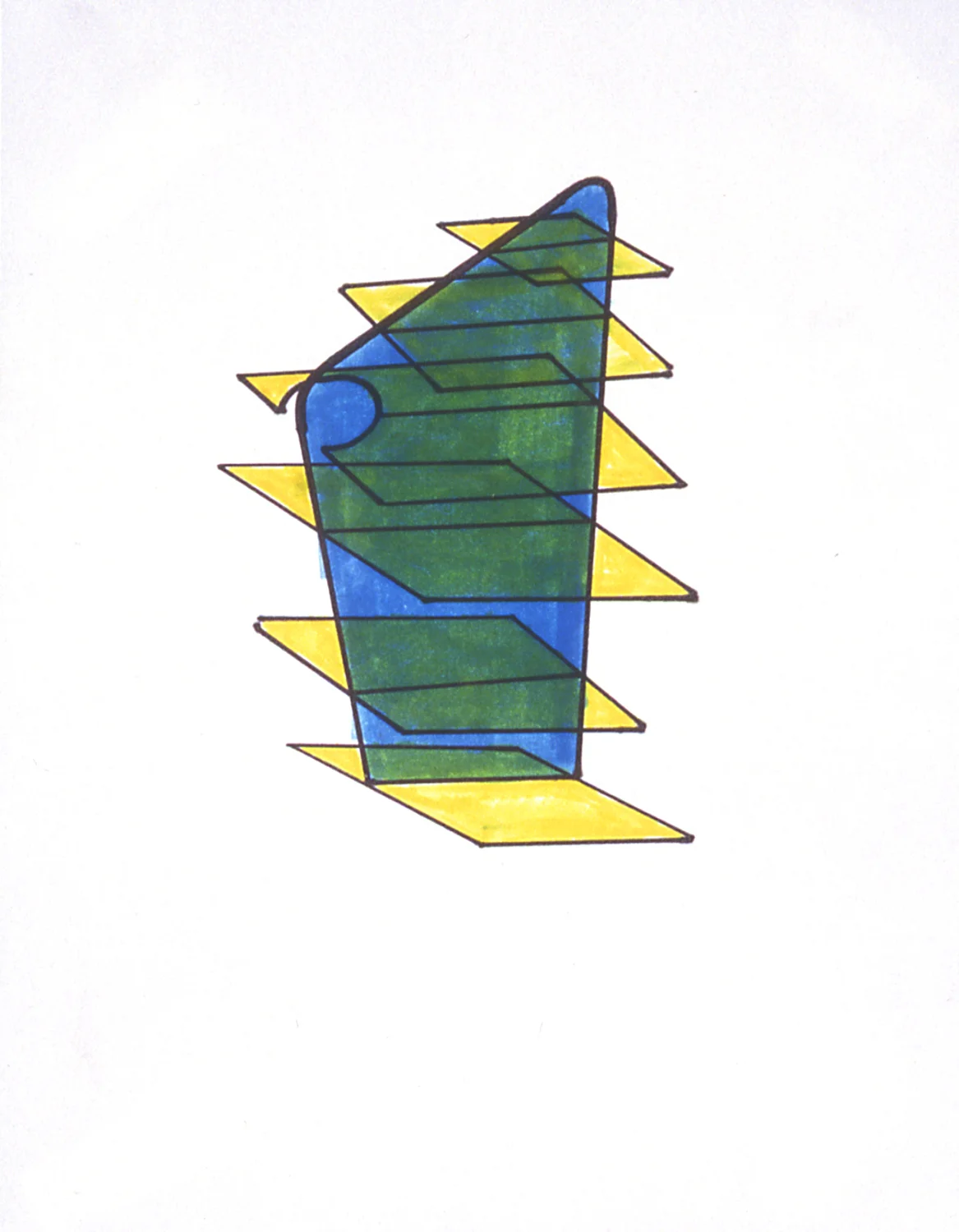 Assumed Solidity II, 1999 Permanent marker on 100% rag paper 11.5 x 9 inches / 29x23 cm