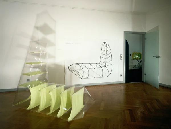 Shadow of Possibility 1999 inflated vinyl, installation at Hotel Chelsea residency, Cologne, Germany