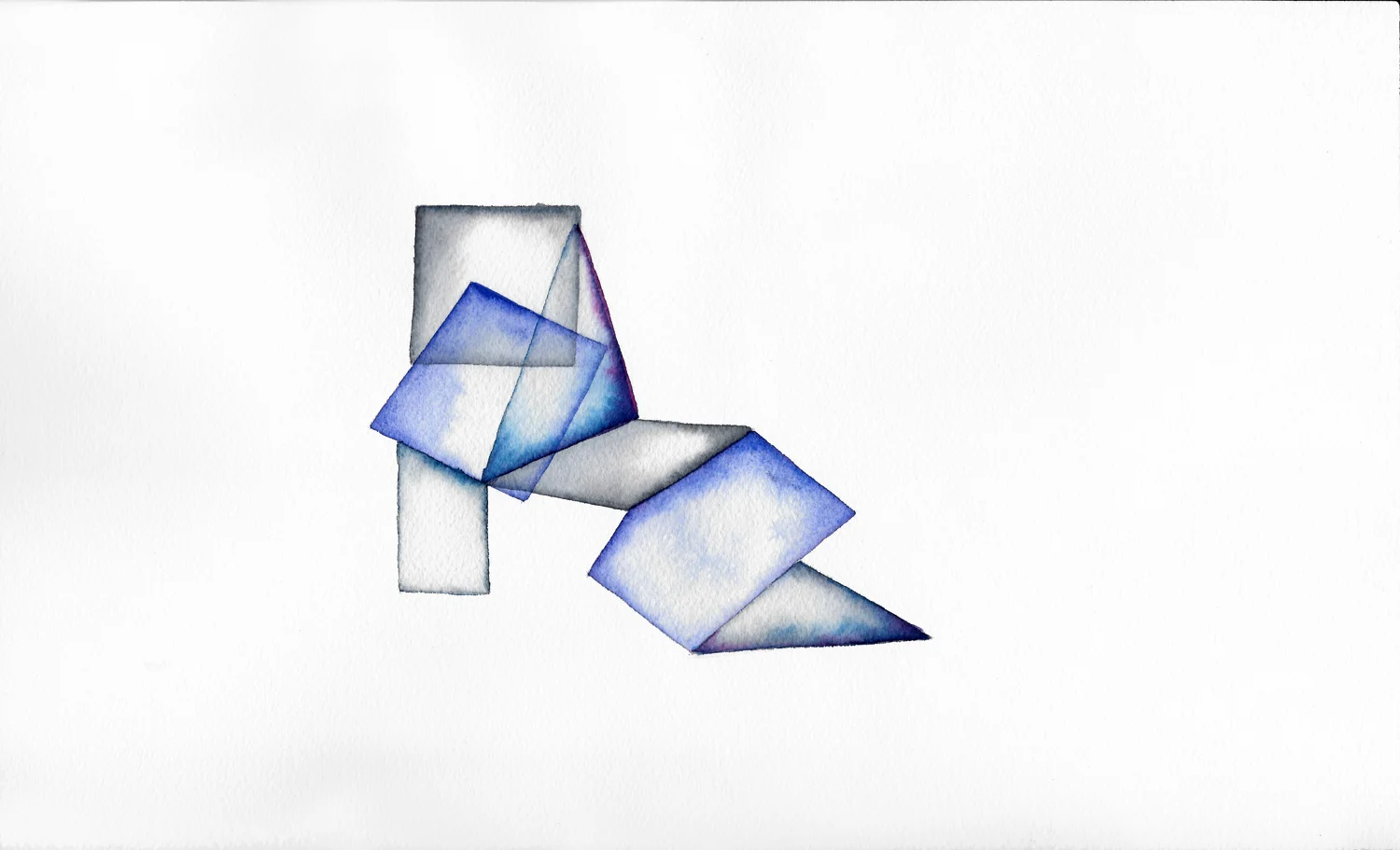 Folded 2 2014 watercolor on 100% rag paper 10x14 inches / 25x36 cm