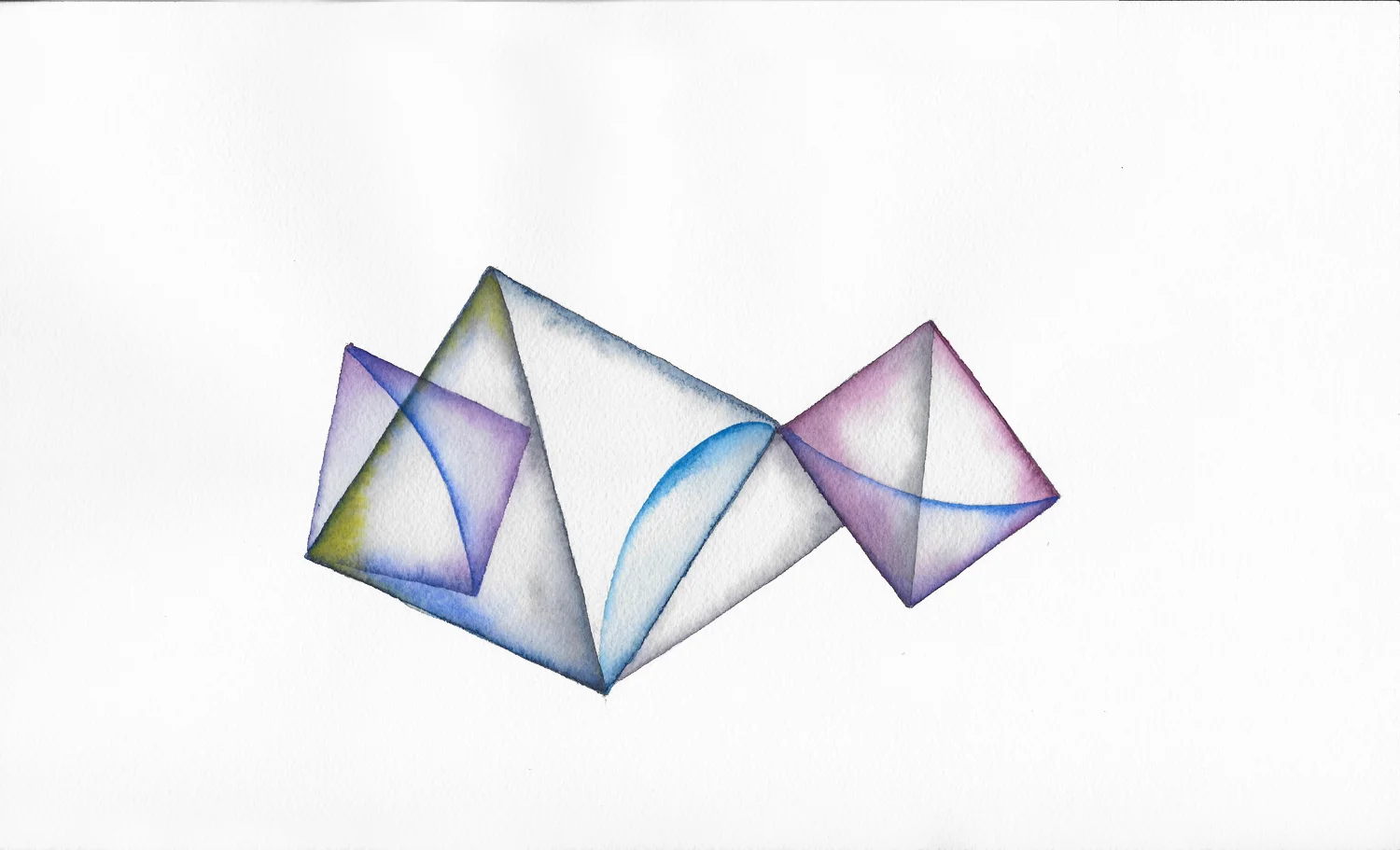 Folded 5 2014 watercolor on 100% rag paper 12x16 inches / 30x41 cm