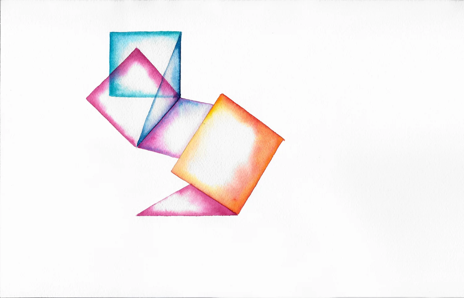 Folded 6 2014 watercolor on 100% rag paper 10x14 inches / 25x36 cm