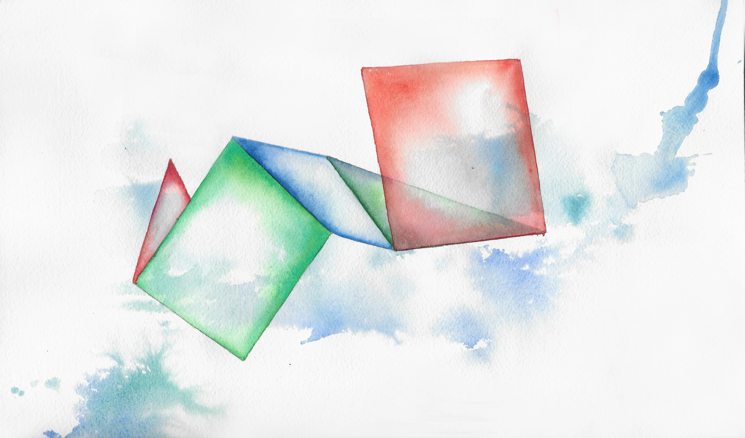 Folded 8 2015 watercolor on 100% rag paper10x14 inches / 25x36 cm