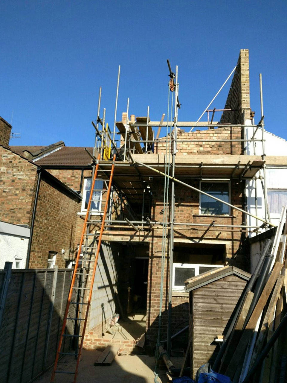 PROGRESS - Dilapidated terraced victorian property. Extended and developed to include additional loft space in the second floor with ensuite and extended kitchen in the ground floor. Other works included total refurbishment of the property. (2017)