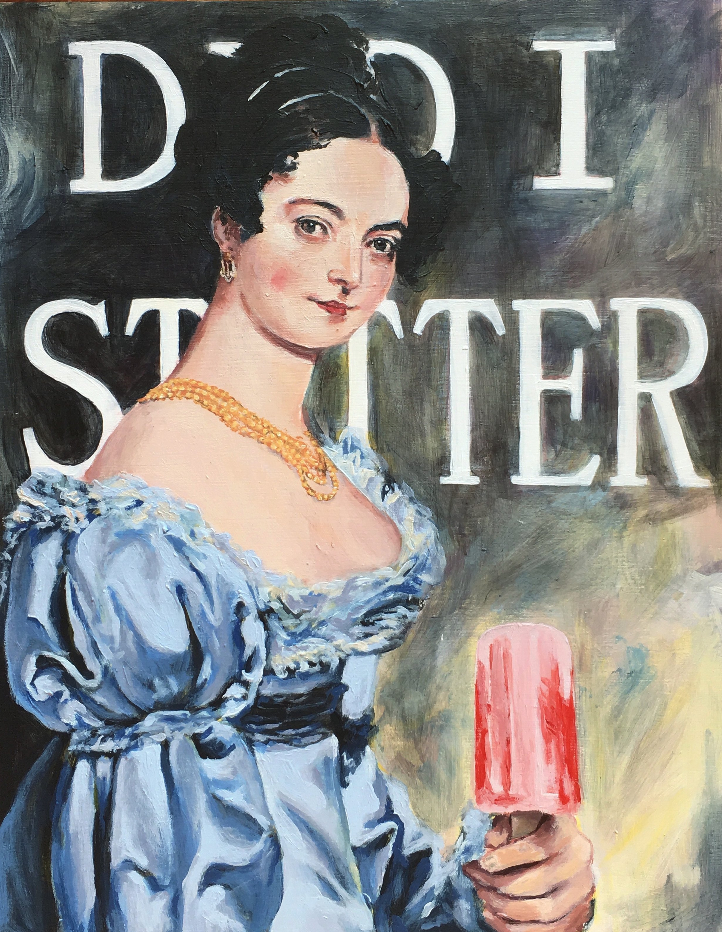  Did I Stutter?  acrylic paint  9”x12”  2017  SOLD 