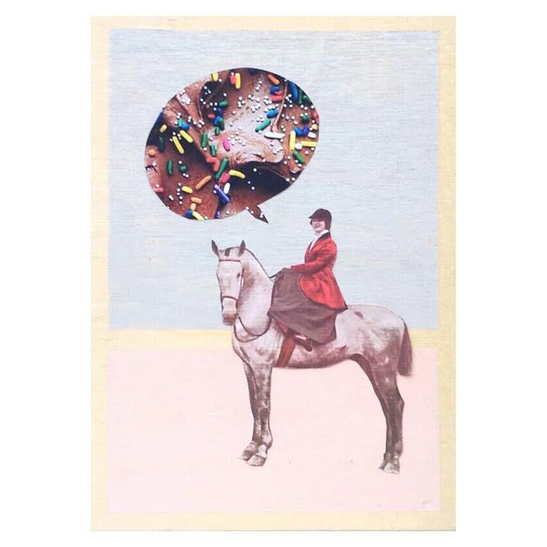 “Colorful Language was Lilian’s forte” 2018 mixed media on wood panel SOLD