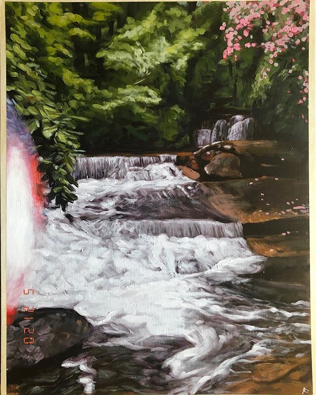 &ldquo;Carrick Creek II&rdquo;⁣
⁣
Another familiar scene from Table Rock State Park 🌿 I loved being able to include the little floral element in the top corner as well as that light flare 🌈 ⁣
⁣
If you weren&rsquo;t down in upstate SC during this ti