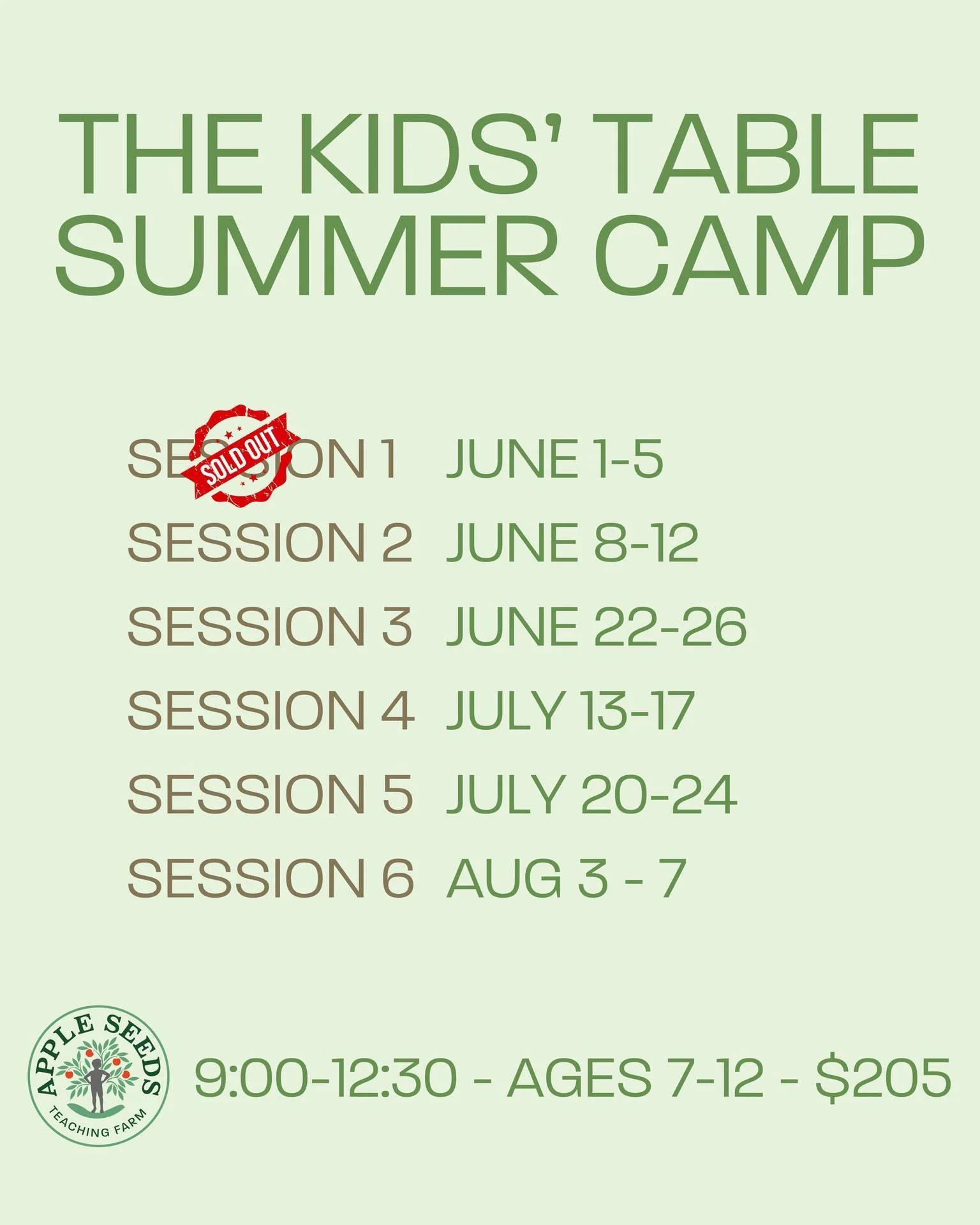 🌱🍓 Apple Seeds Summer Camp Update! 🍳🌽

Still looking for great summer experiences for your kiddos! Apple Seeds has you covered! 🎉

There&rsquo;s still space available in our other 5 sessions! Give your child the chance to explore the farm, harve
