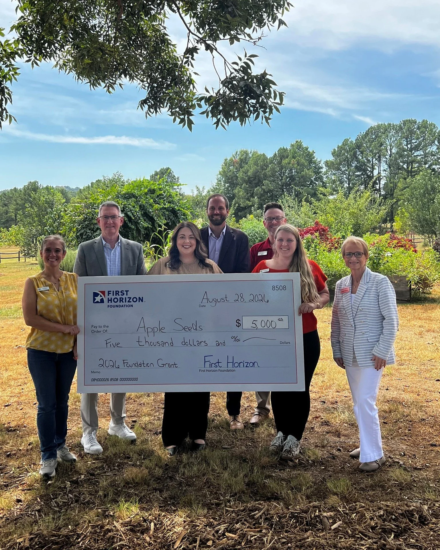 Our friends at @first_horizon stopped by the farm to present a generous gift! 🌱💚

Their support will help us reach even more children and families in our community with hands-on garden education and access to fresh, healthy produce.

Partners like 