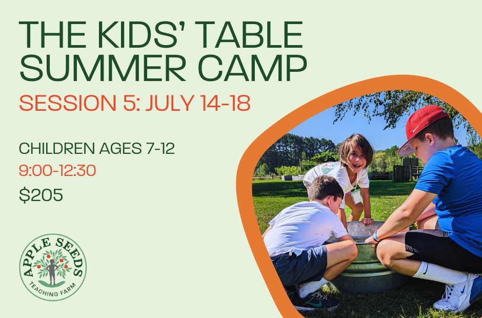 SESSION FIVE: Kids' Table Summer Camp, July 14-18, 2025, 9:00 am - 12:30 pm