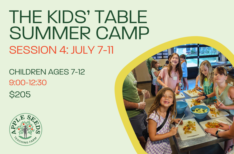 SESSION FOUR: Kids' Table Summer Camp, July 7-11, 2025, 9:00 am - 12:30 pm