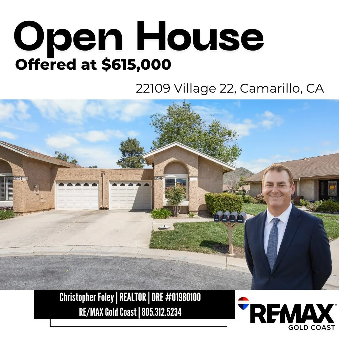 🏡 Open House Saturday, July 24, from 12-3pm. Come stop by and say Hello and check out this gorgeous 2 bedroom with an incredible location at Leisure Village! 🏡

📍 - 22109 Village 22, Camarillo, CA
🛏️ - 2 Bedrooms
🛁 - 2 Bathrooms
📐 - 1,123sqft
?