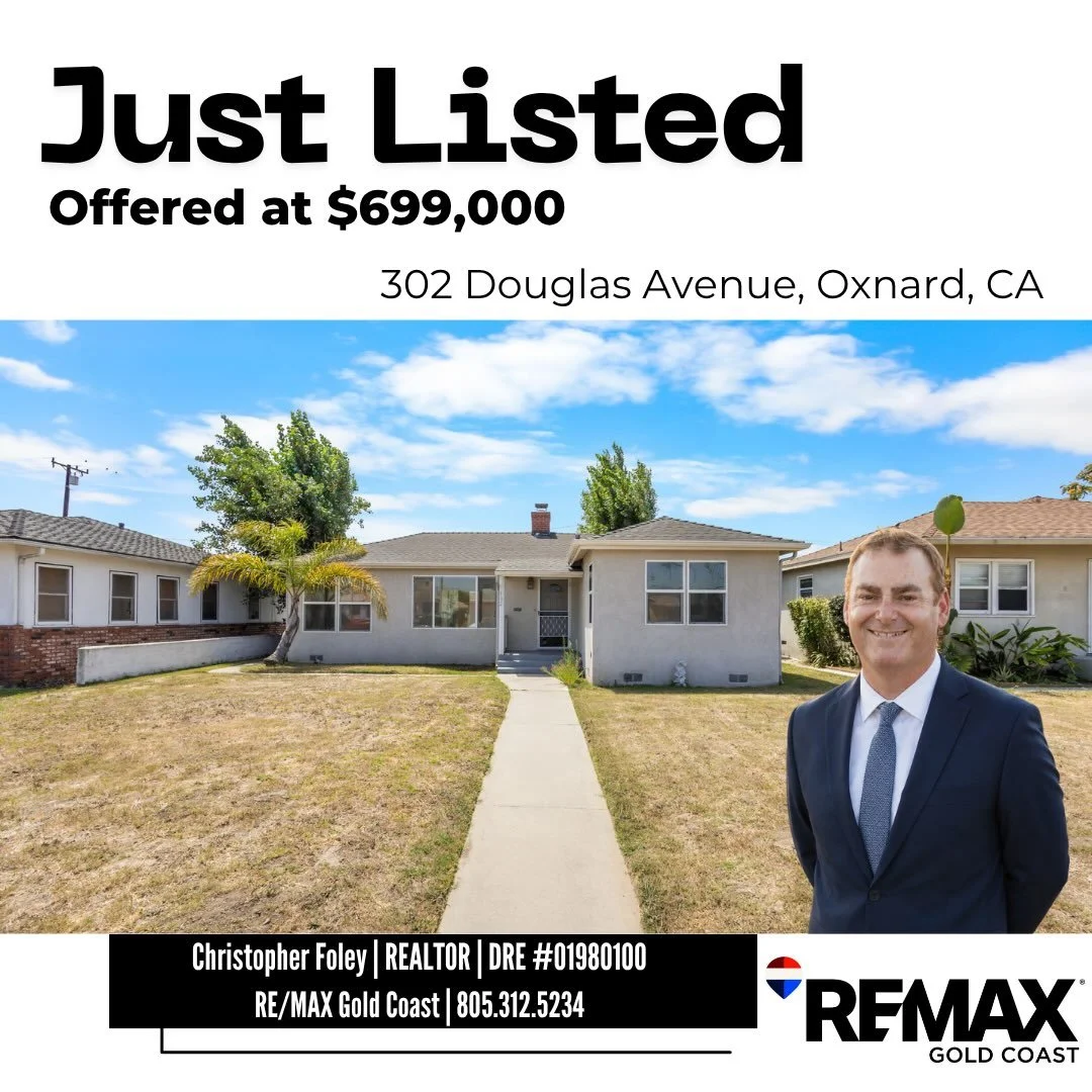 ➡️Swipe for more pictures 
📍 - 302 Douglas Ave, Oxnard, CA
🛏️ - 2 Bedrooms
🛁 - 1 Bathroom
📐 - 1,038sqft
💰 - $699,000

Welcome to 302 Douglas Avenue in Oxnard. A charming and well maintained 2 bedroom, 1 bathroom home offering 1,038 square feet o
