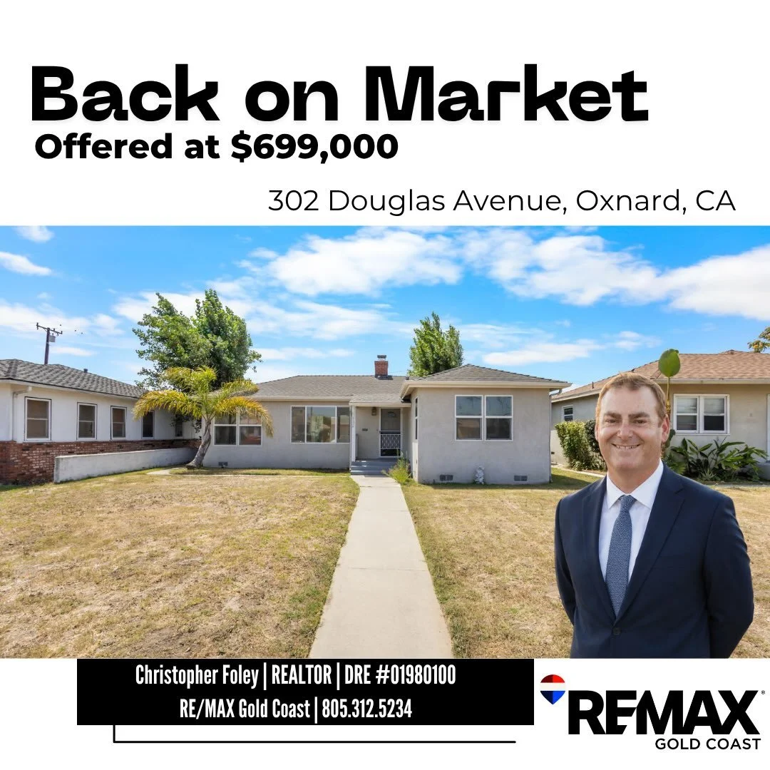 🏡 Back on Market today! Buyer got cold feet and their loss is your gain!🏡

📍 - 302 Douglas Ave, Oxnard, CA
🛏️ - 2 Bedrooms
🛁 - 1 Bathroom
📐 - 1,038sqft
💰 - $699,000

Welcome to 302 Douglas Avenue in Oxnard. A charming and well maintained 2 bed