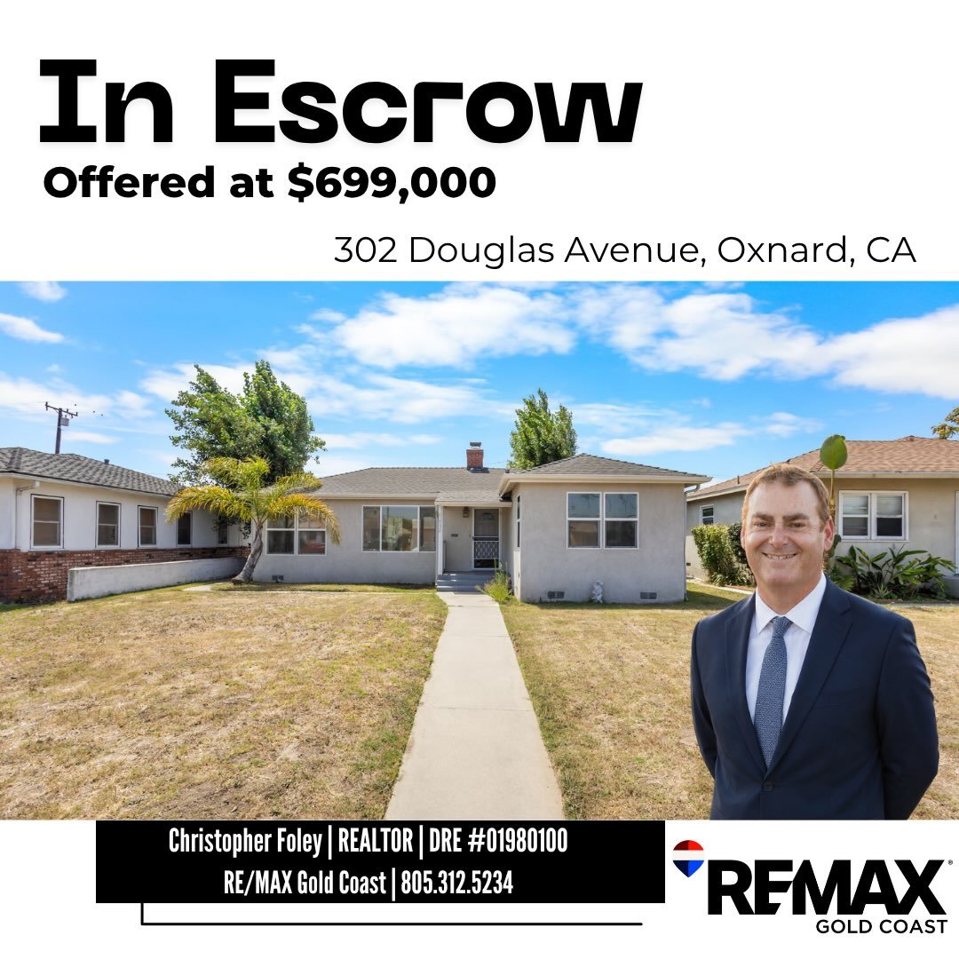 🏡 302 Douglas is back under contract! Congrats to our clients for securing another strong offer and cheers to a smooth escrow.🏡

📍 - 302 Douglas Ave, Oxnard, CA
🛏️ - 2 Bedrooms
🛁 - 1 Bathroom
📐 - 1,038sqft
💰 - $699,000

Welcome to 302 Douglas 