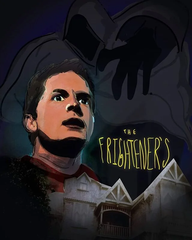 The Frighteners | Dir Peter Jackson .
.
.
.
.
.
#90s #movie #cultfilm #horror #ghosts #psychic #haunting #house #grim #reaper #death #michaeljfox #peterjackson #film #poster #graphic #illustration #artwork #page #adobe