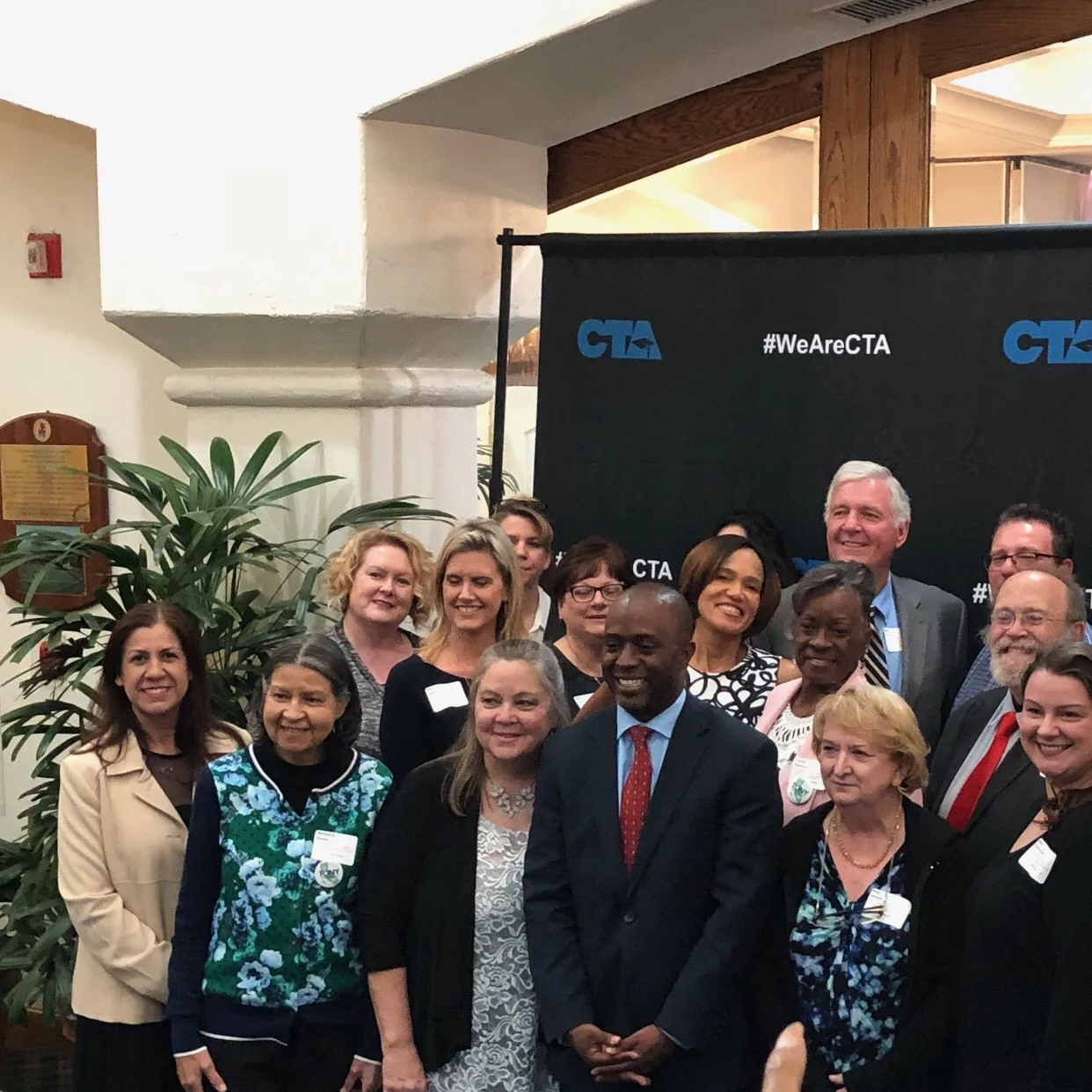 Tony Thurmond and Leticia Urias, MVTA Vice President, with other awardees.