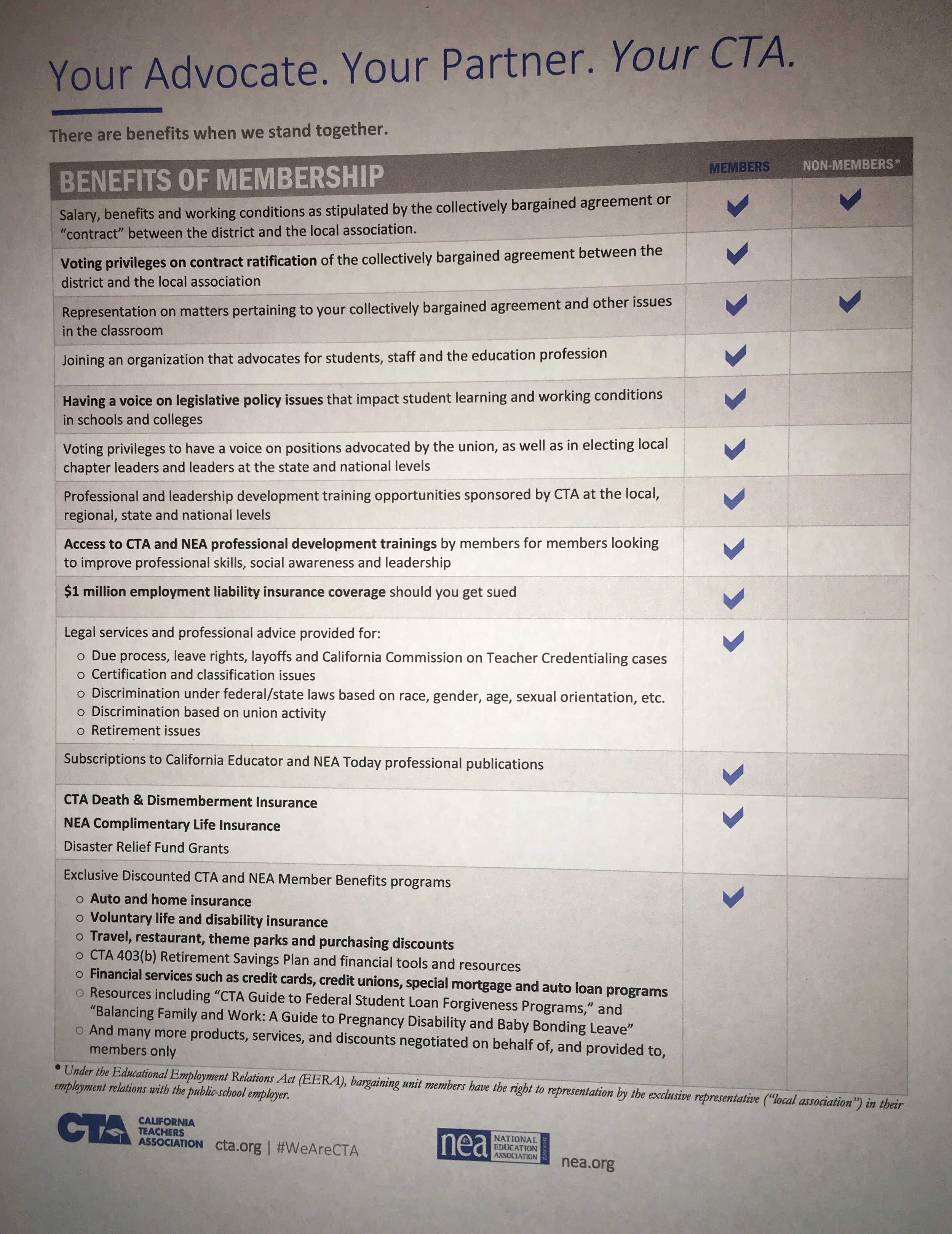 CTA/NEA Benefits of Membership