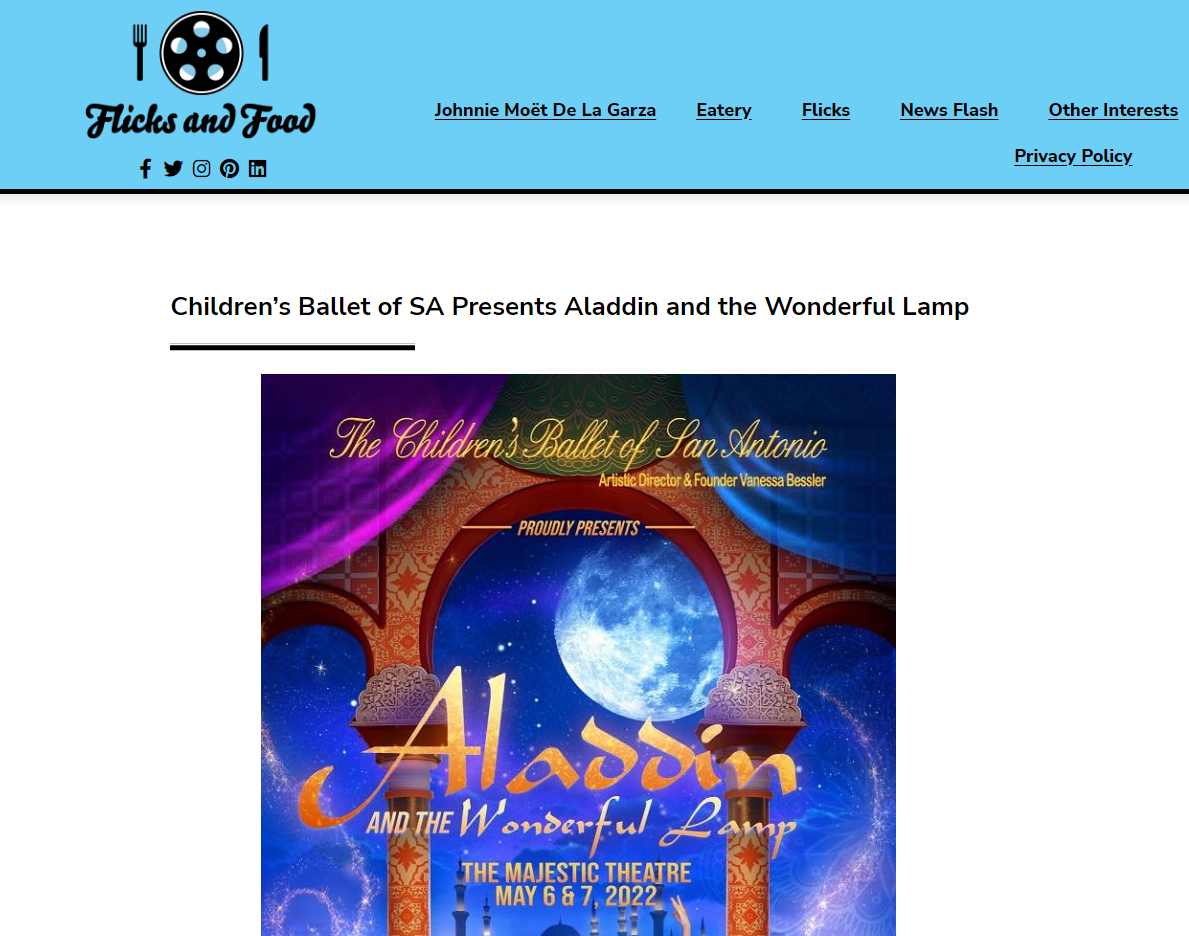 Aladdin and the Wonderful Lamp featured on Flicks and Food