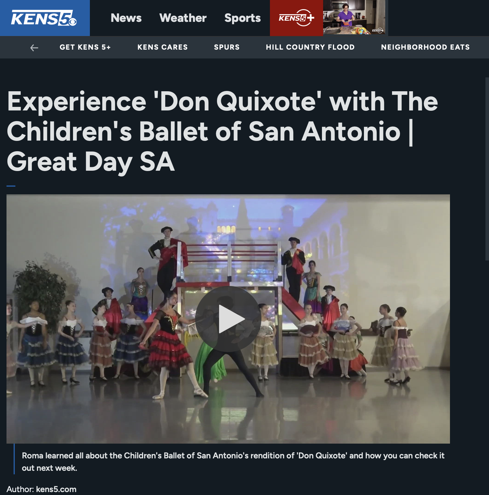 Kens5 News Mentions Don Quixote CBSA