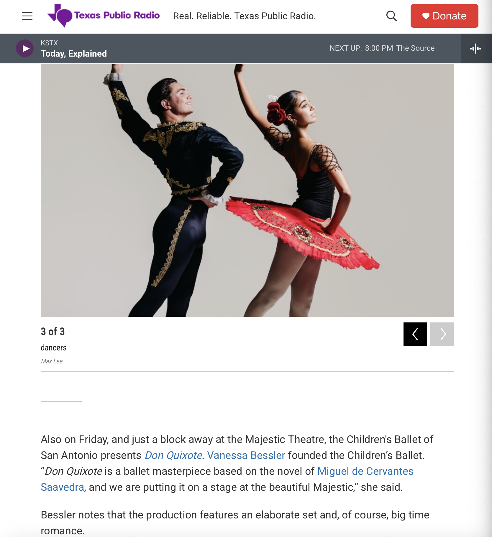 Texas Public Radio Mentions Don Quixote