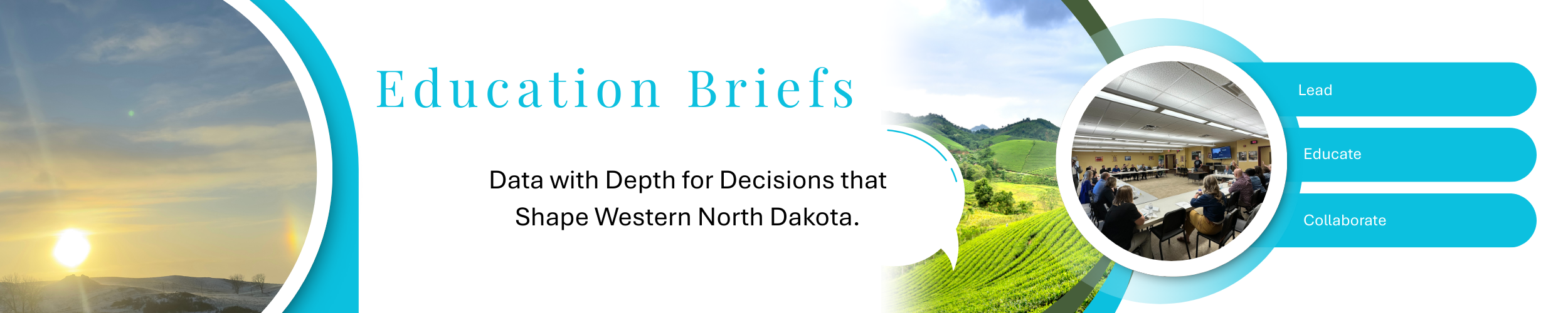 image of prairie with title header that reads education briefs