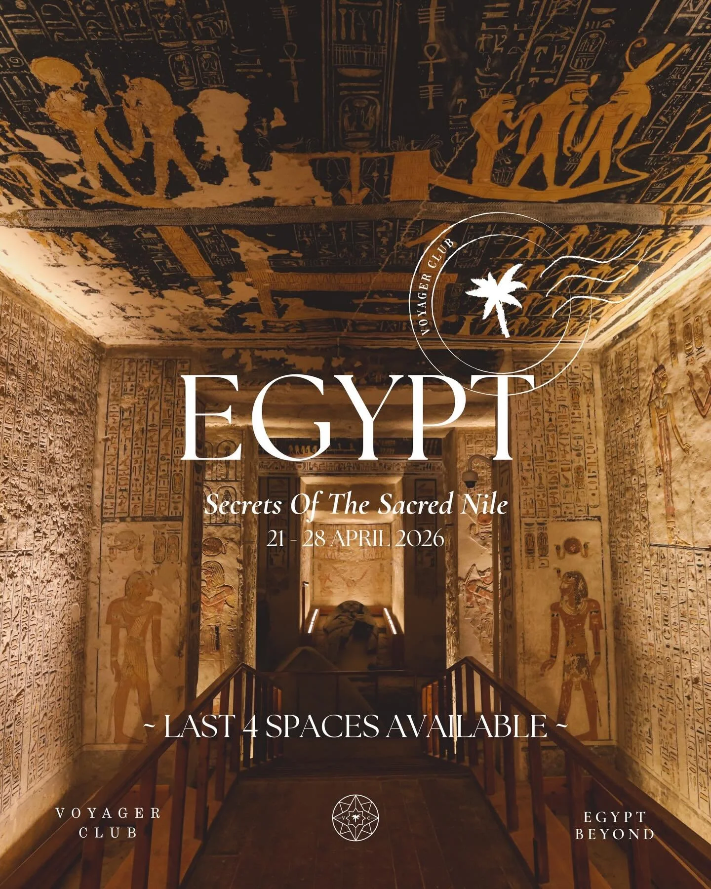 LAST 4 SPACES AVAILABLE TO JOIN OUR EGYPT RETREAT ✨

Dont&rsquo; miss this unique opportunity to join Sophie, Founder of Voyager Club, Philomena Schurer Merckoll, Founder of Egypt Beyond and Erin Gulersen, spiritual guide, on a once-in-a-lifetime ext