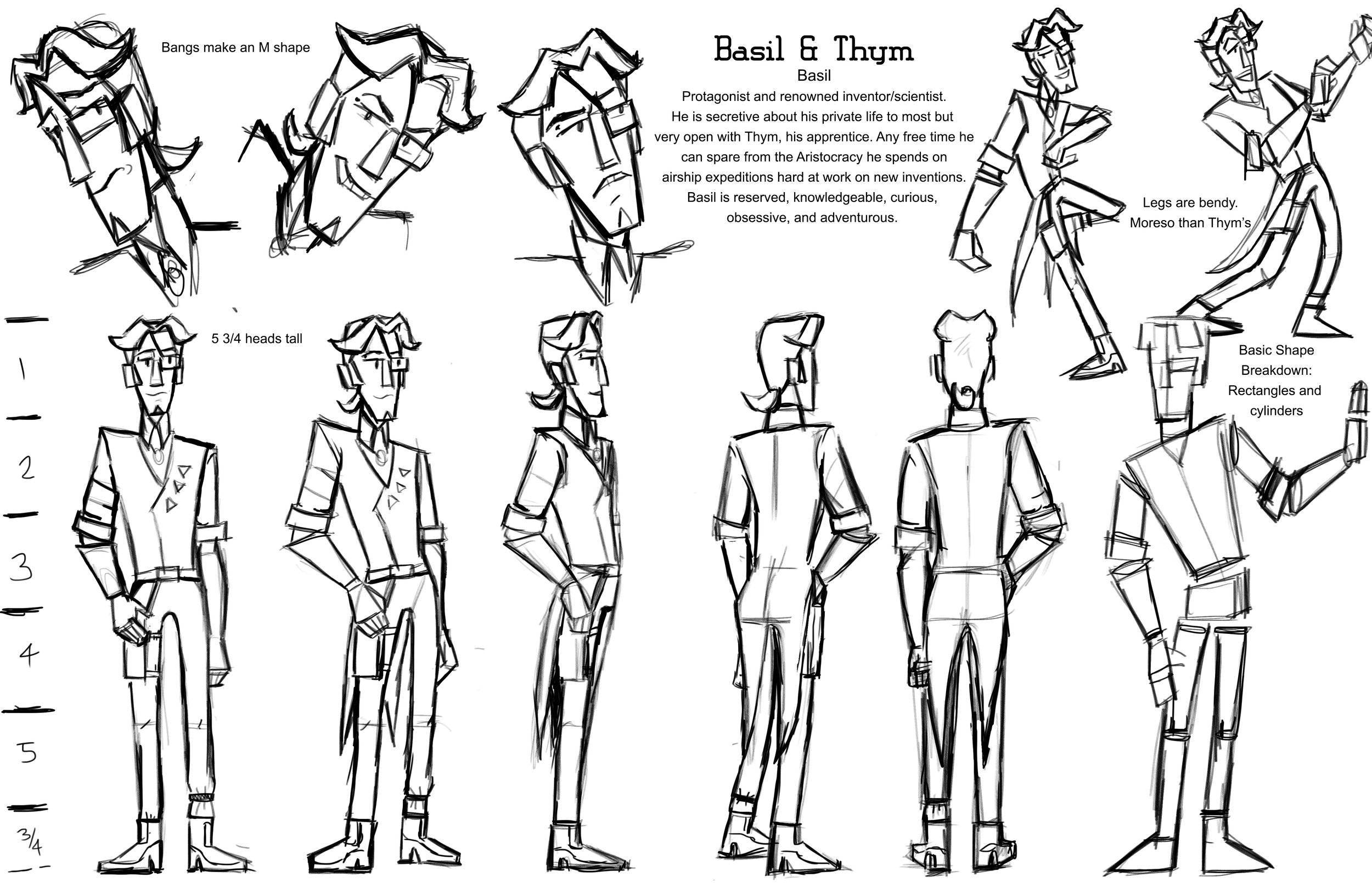 Animated Short Character Sheet: Basil