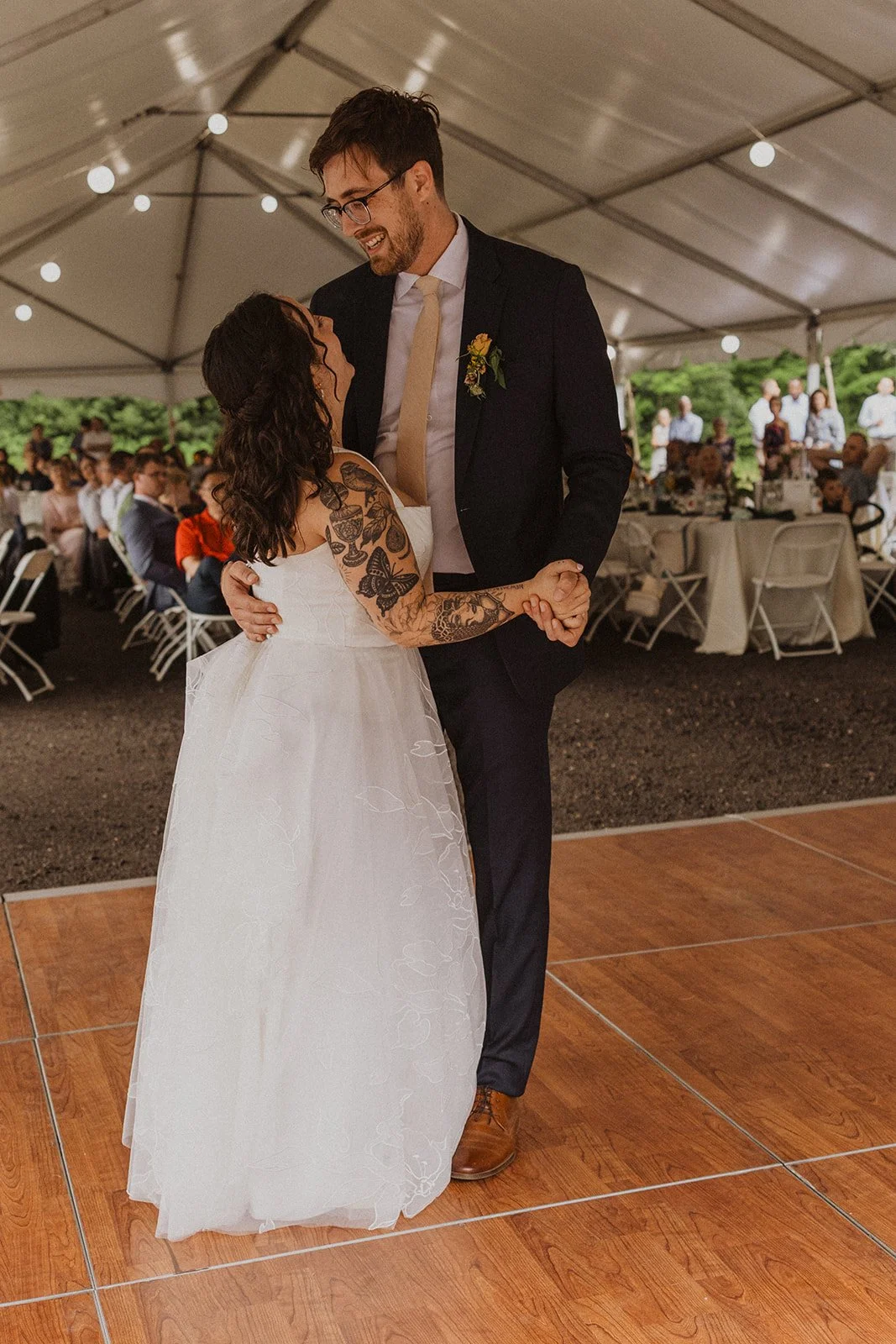 Last dance at the end of a no send off wedding