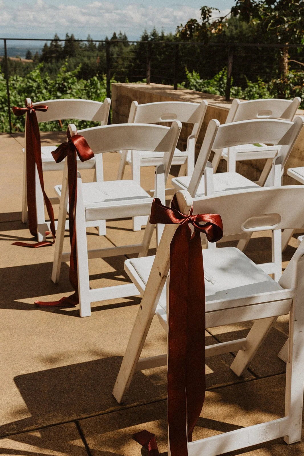 Clear blue sky over an outdoor ceremony on the first of August