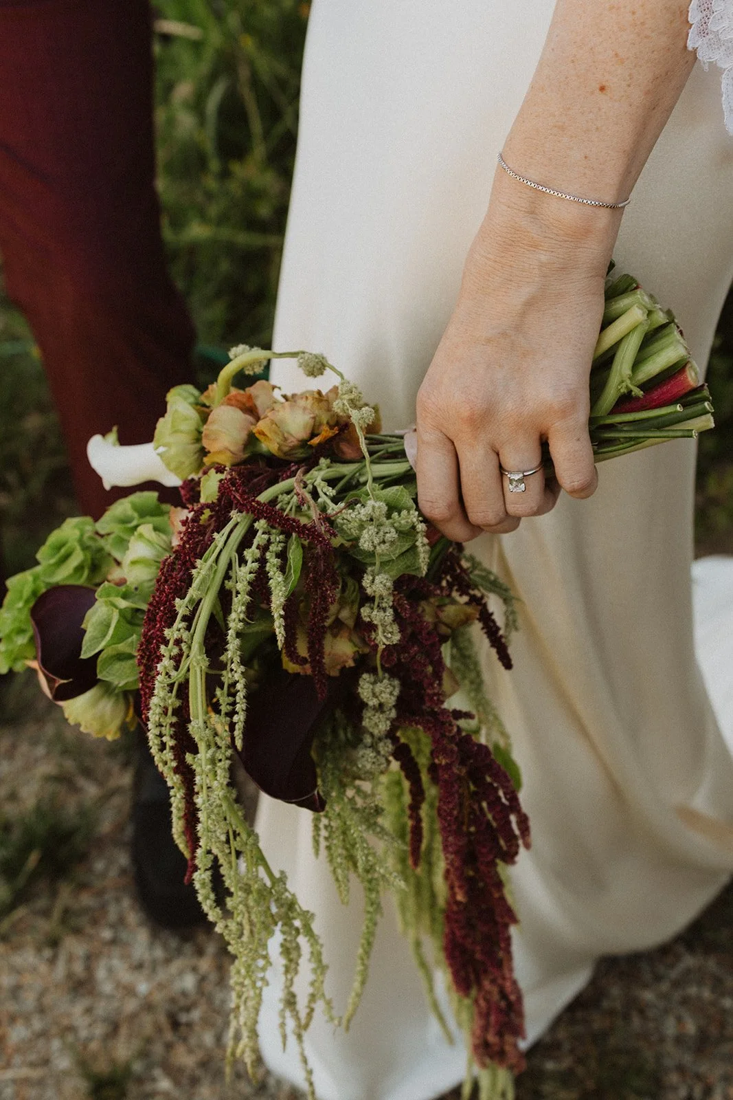 Bouquet of garden-style florals made for a Willamette Valley wedding
