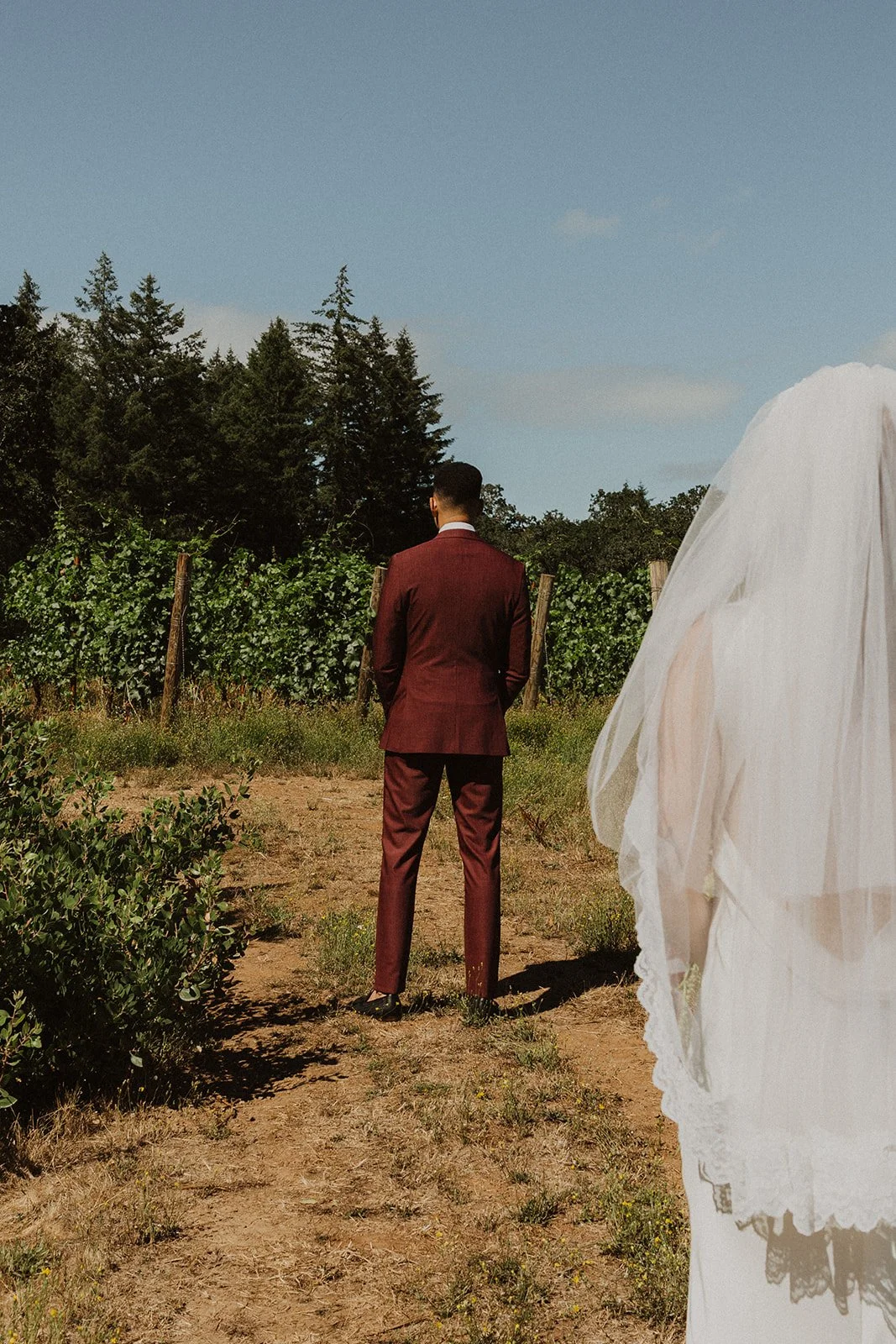 Turning around to see each other for the first time that day